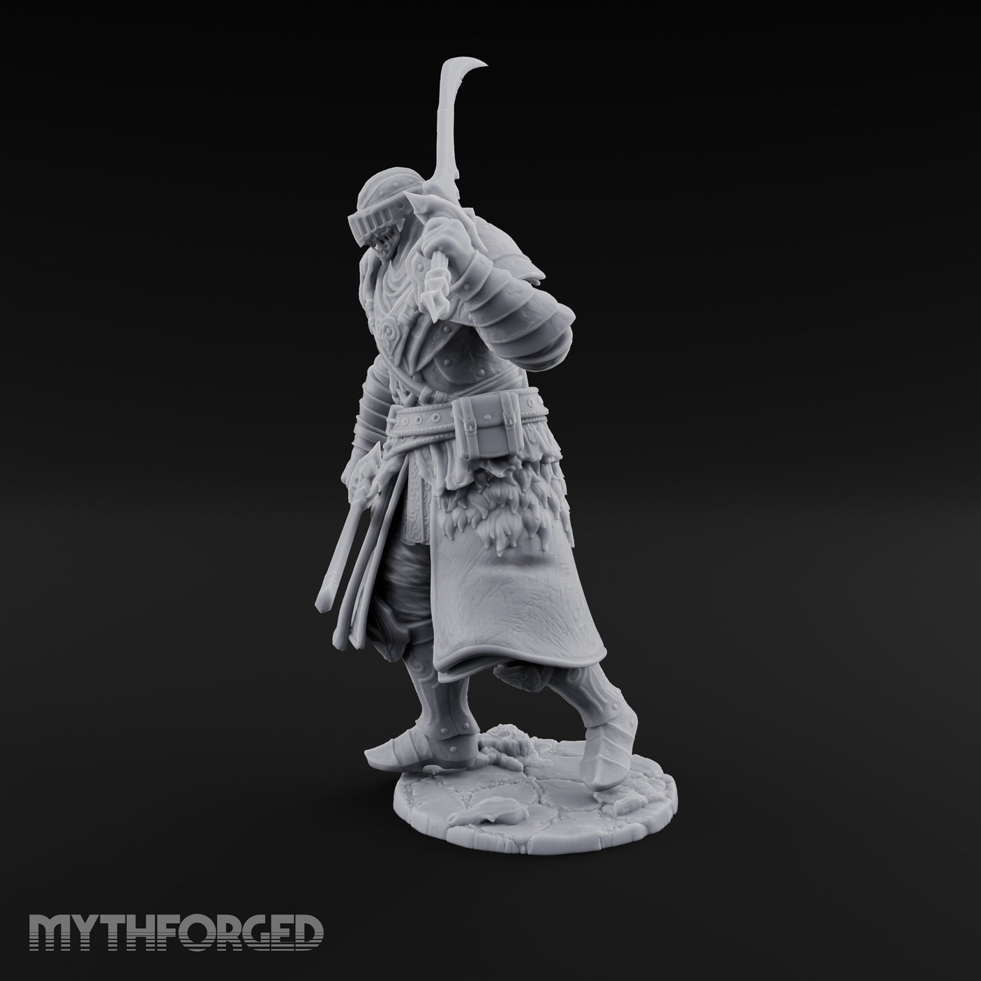 Twin Blades Crossed Striding Human Warrior Miniature for Dungeons and Dragons, Pathfinder or other TTRPGs