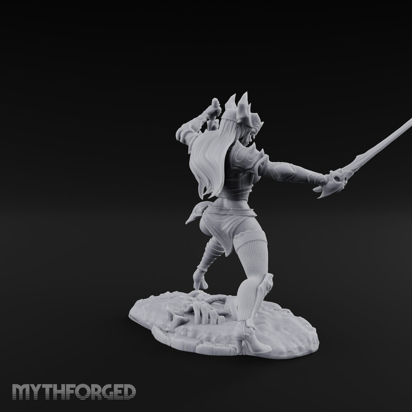 Twin Blades Crossing Human Warrior Miniature for Dungeons and Dragons, Pathfinder or other TTRPGs