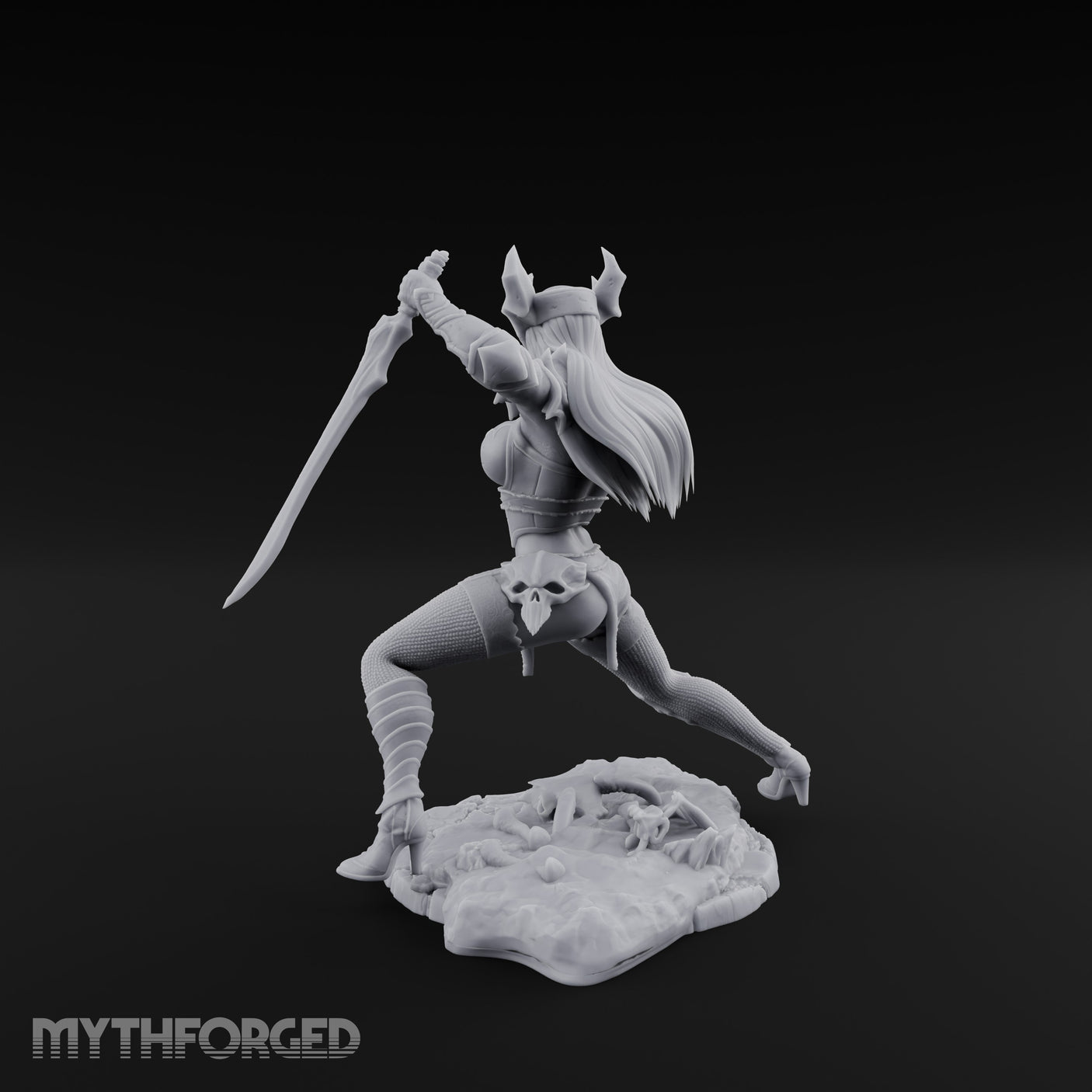Twin Blades Crossing Human Warrior Miniature for Dungeons and Dragons, Pathfinder or other TTRPGs
