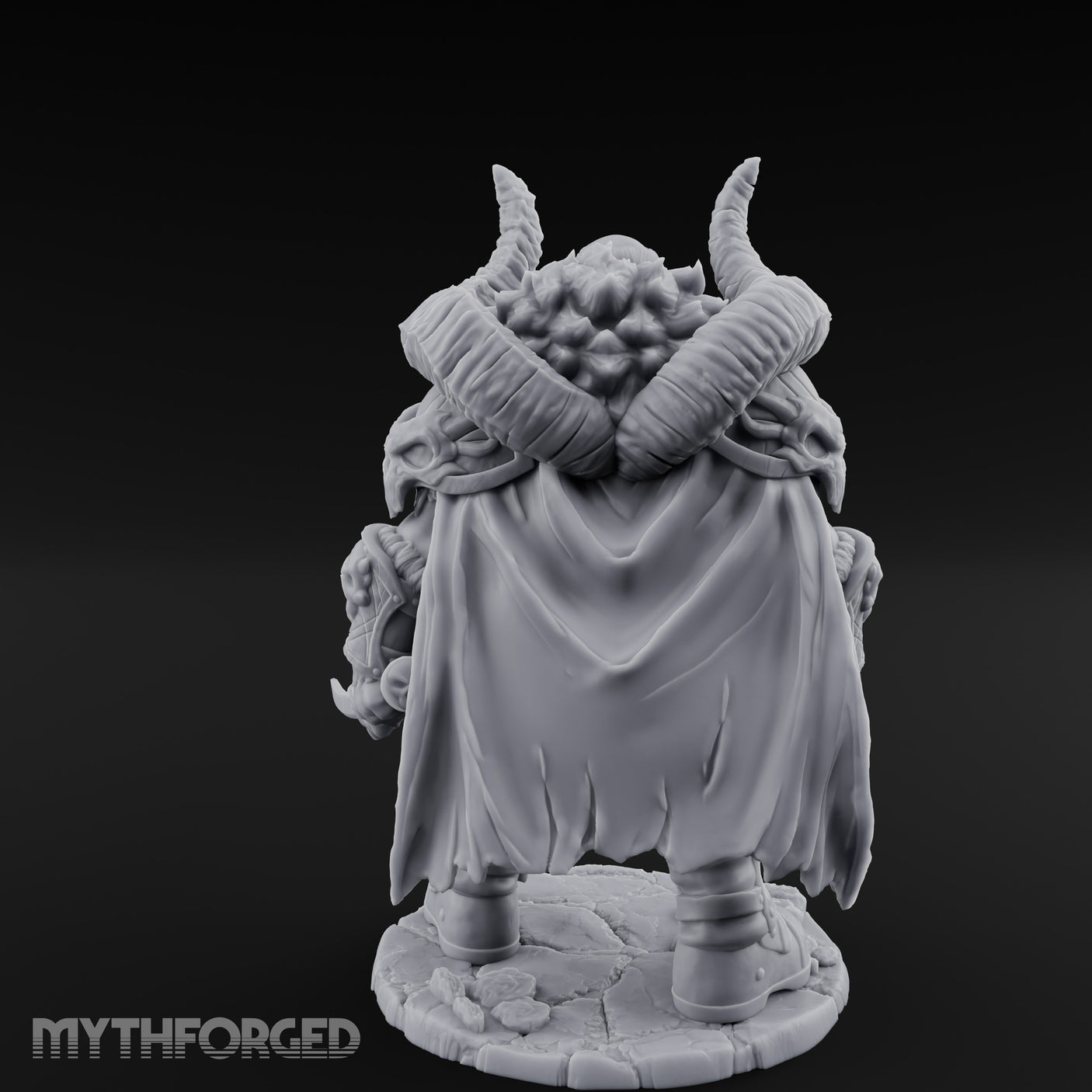 Twin Blades Lowered Striding Human Warlord Miniature for Dungeons and Dragons, Pathfinder or other TTRPGs
