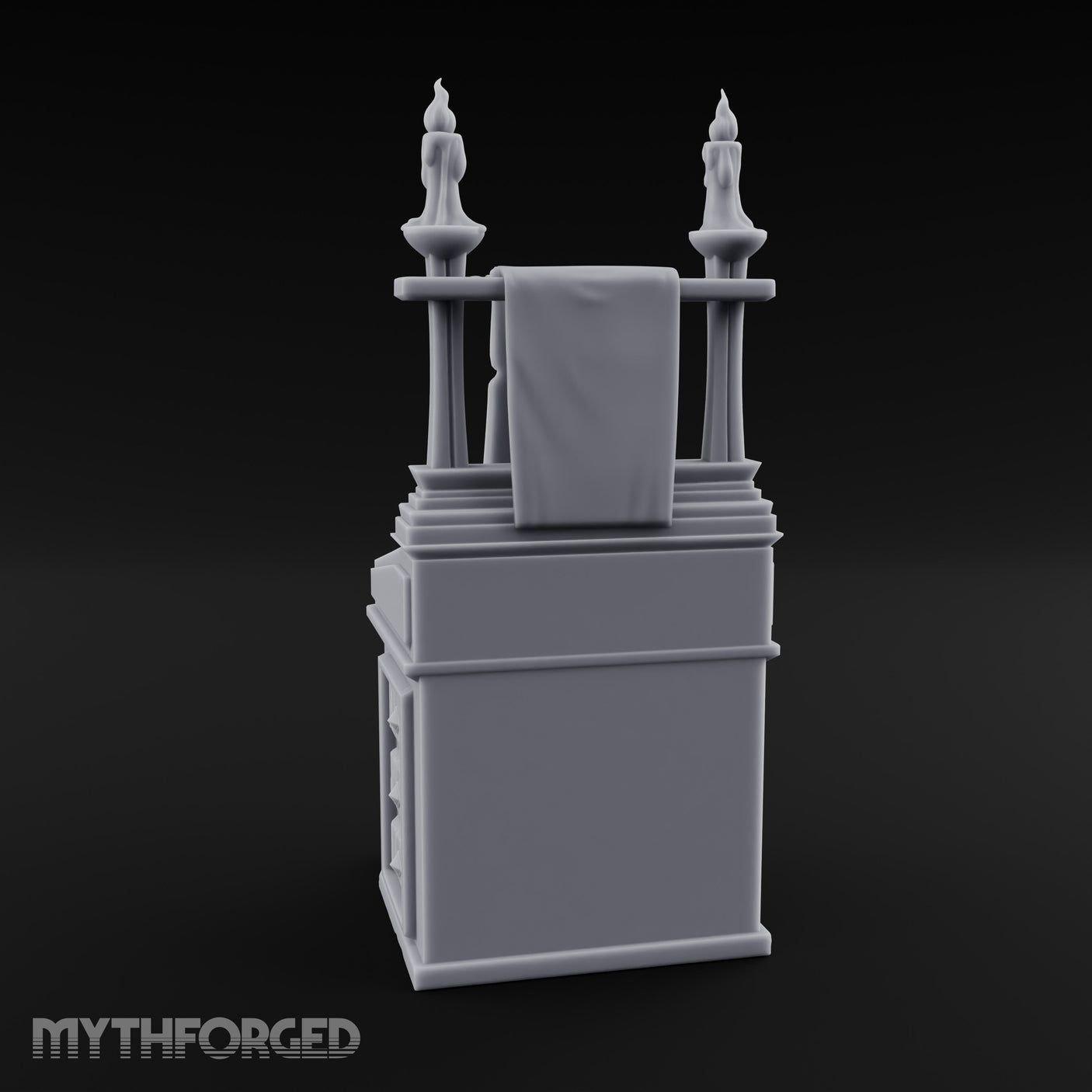 Twin-Candled Scroll-Draped Temple Lectern Desk gallery 6