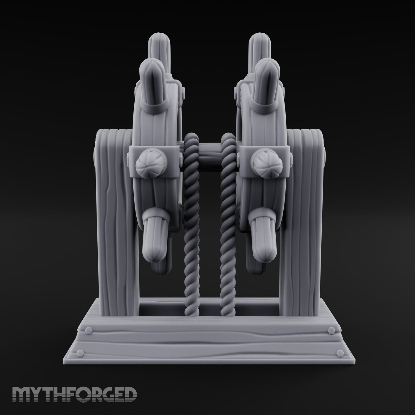 Twin-Spooled Bolt-Clamped Ship Helm Miniature for Dungeons and Dragons, Pathfinder or other TTRPGs
