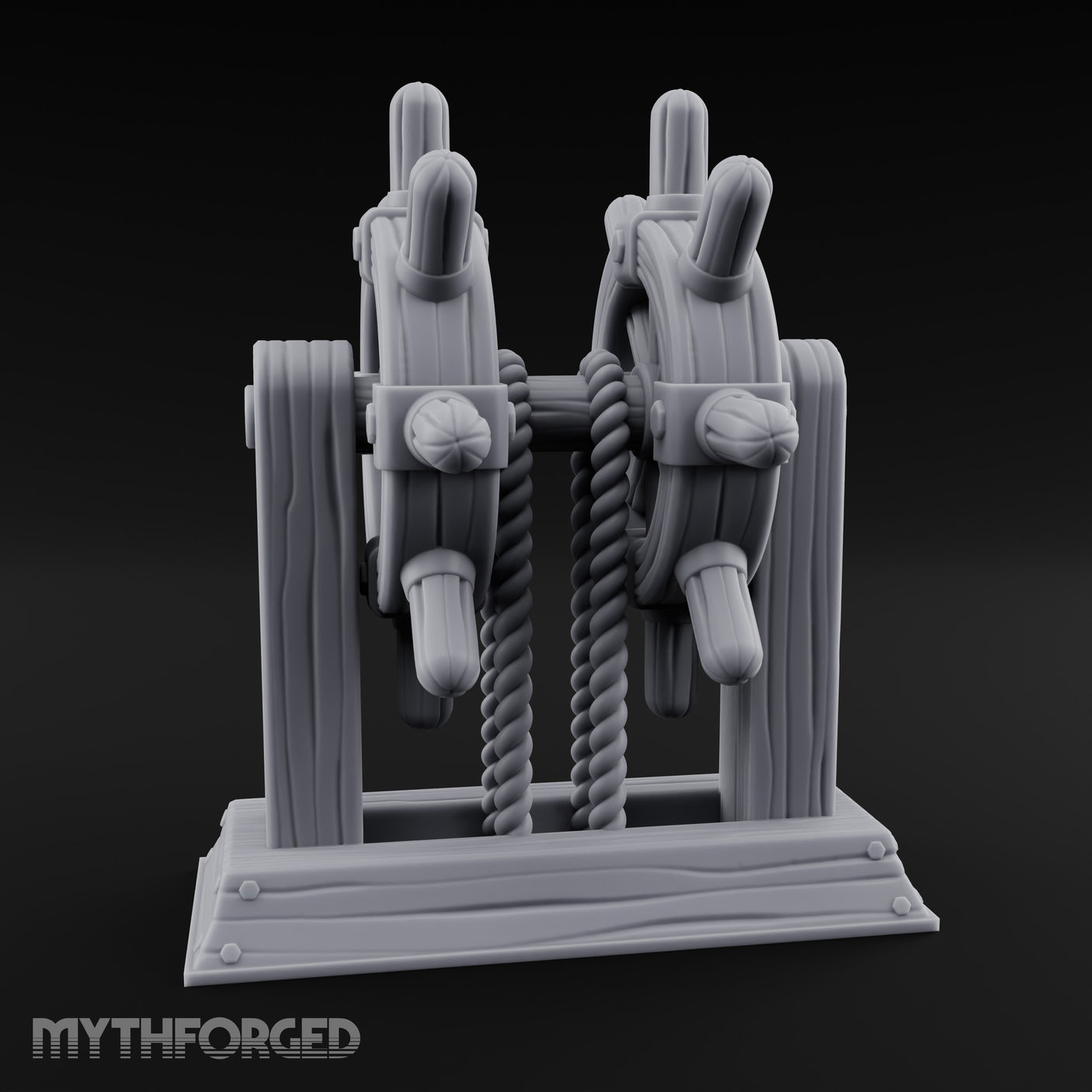 Twin-Spooled Bolt-Clamped Ship Helm Miniature for Dungeons and Dragons, Pathfinder or other TTRPGs