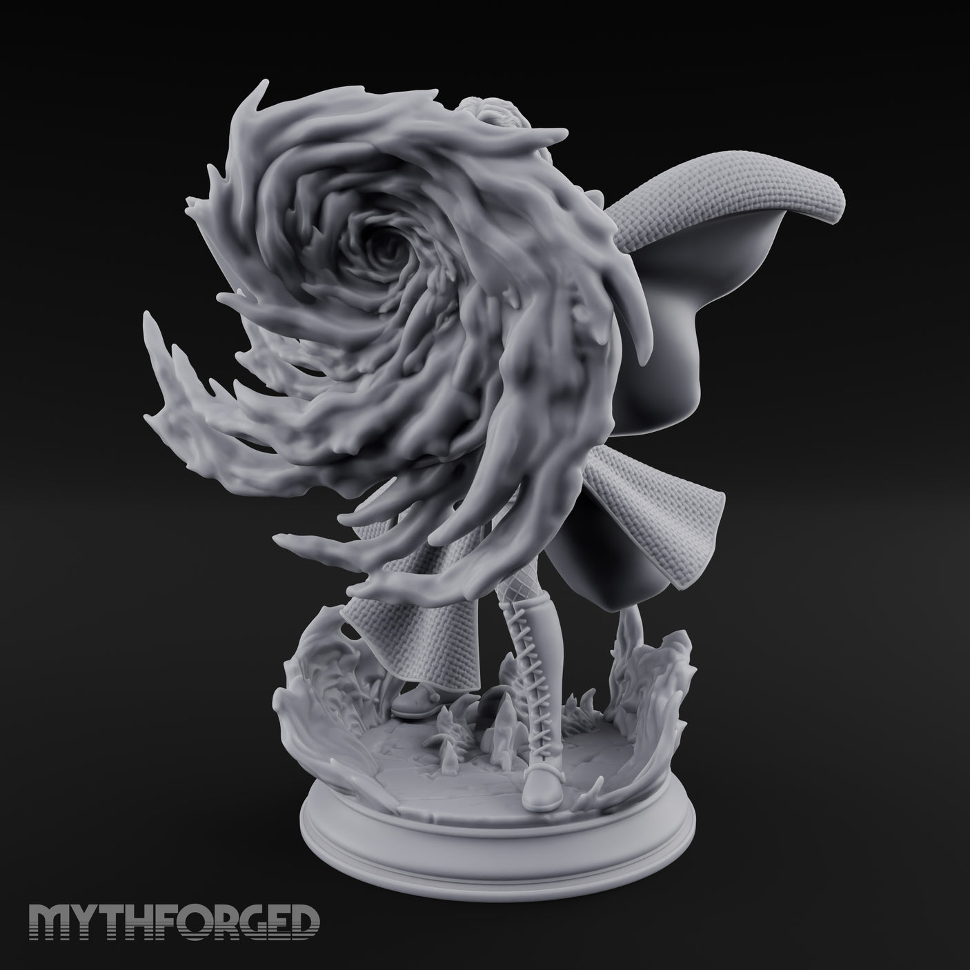 Whirlwind Conjuring Human Witch Miniature for Dungeons and Dragons, Pathfinder or other TTRPGs