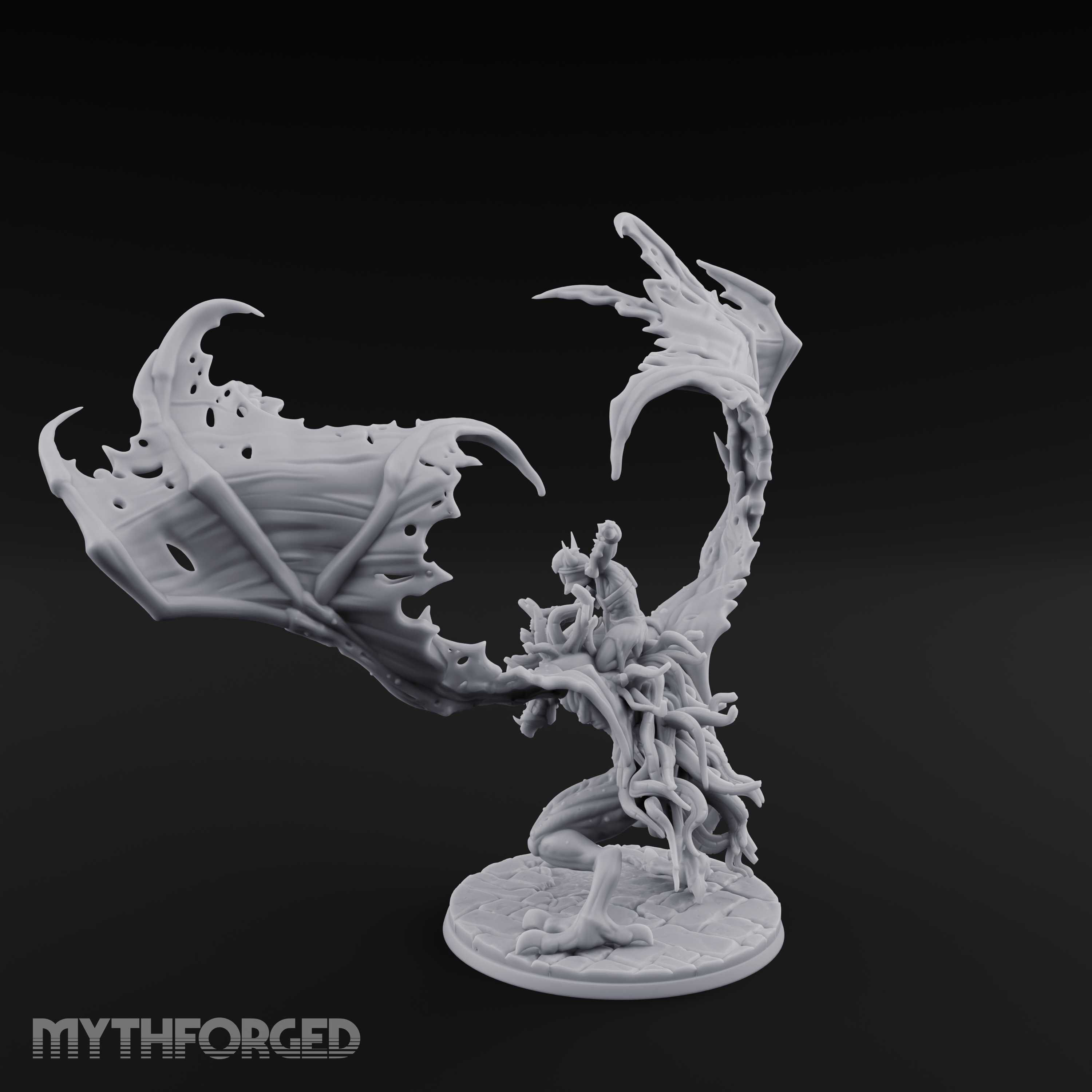 Wings Spread Wide Ghoul Bat Rider