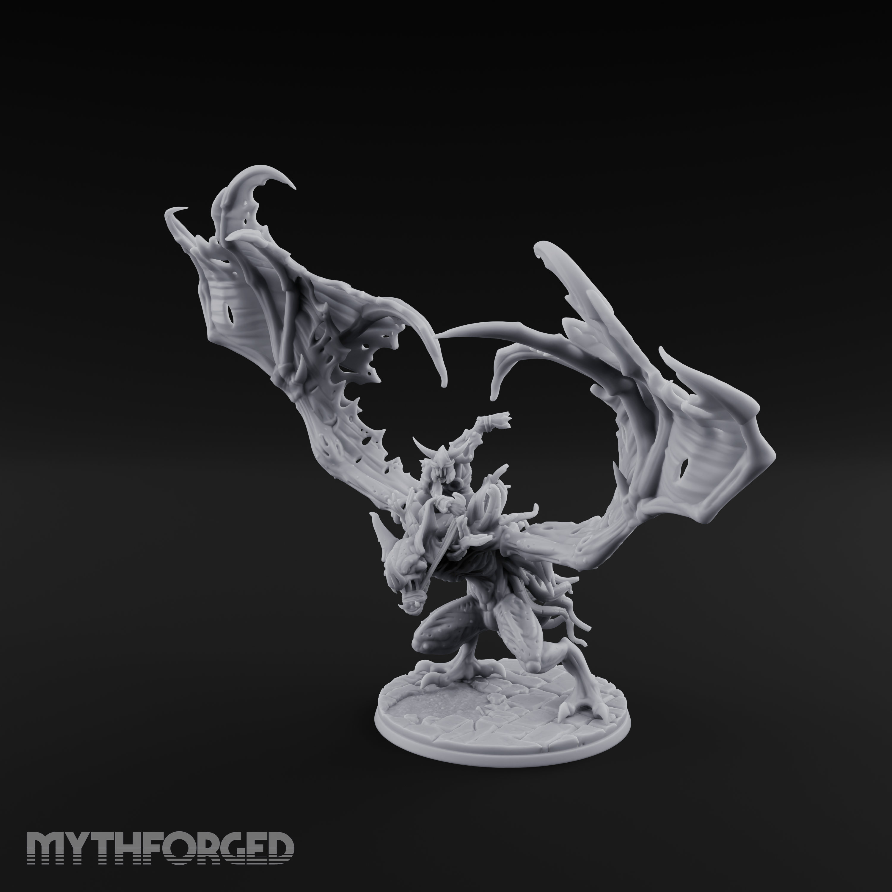 Wings Spread Wide Ghoul Bat Rider