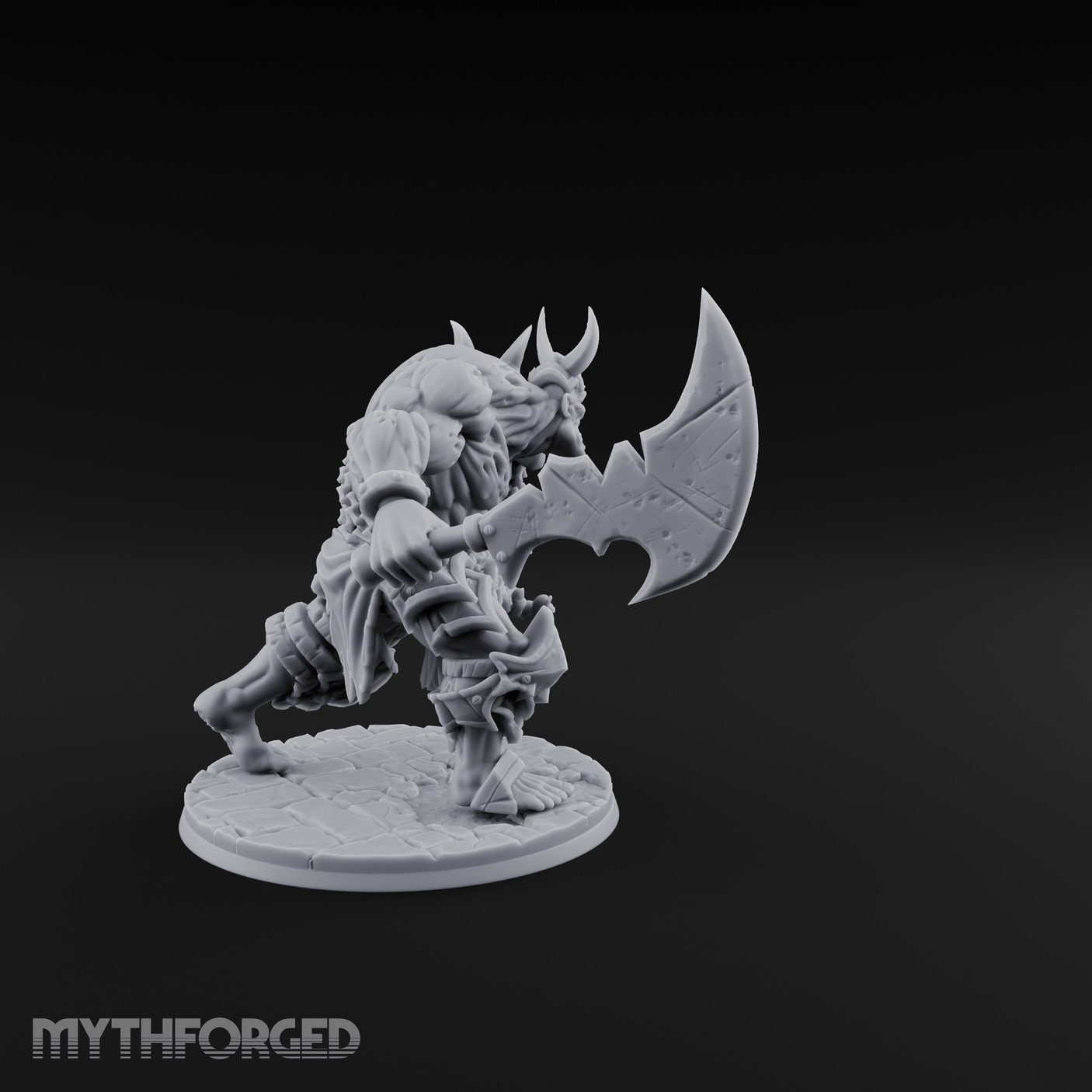 Axe Hefting Undead Troll Ghoul Brute Miniature for Dungeons and Dragons, Pathfinder or other TTRPGs