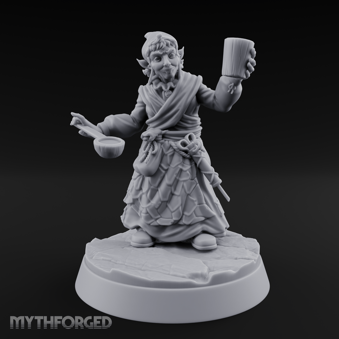 Juggling The Drinks Goblin Taverner Miniature for Dungeons and Dragons, Pathfinder or other TTRPGs