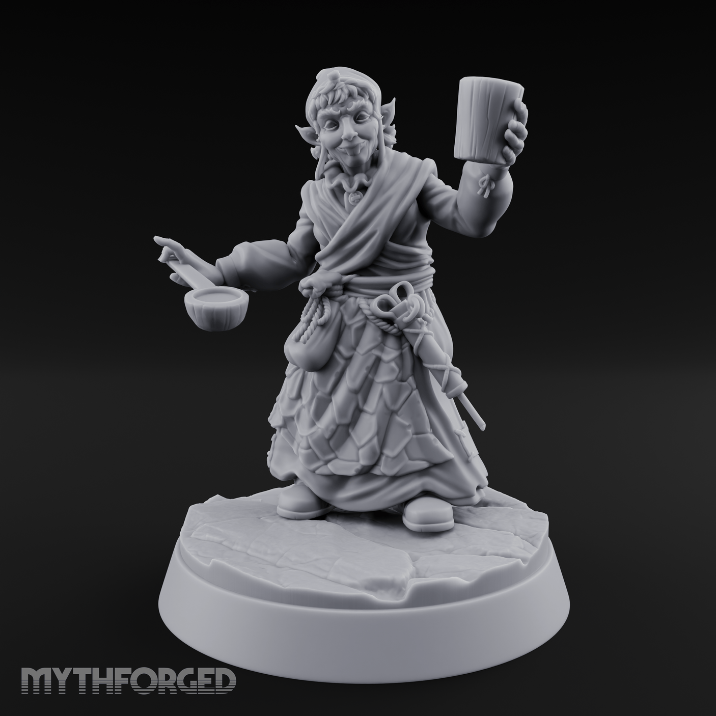 Juggling The Drinks Goblin Taverner Miniature for Dungeons and Dragons, Pathfinder or other TTRPGs