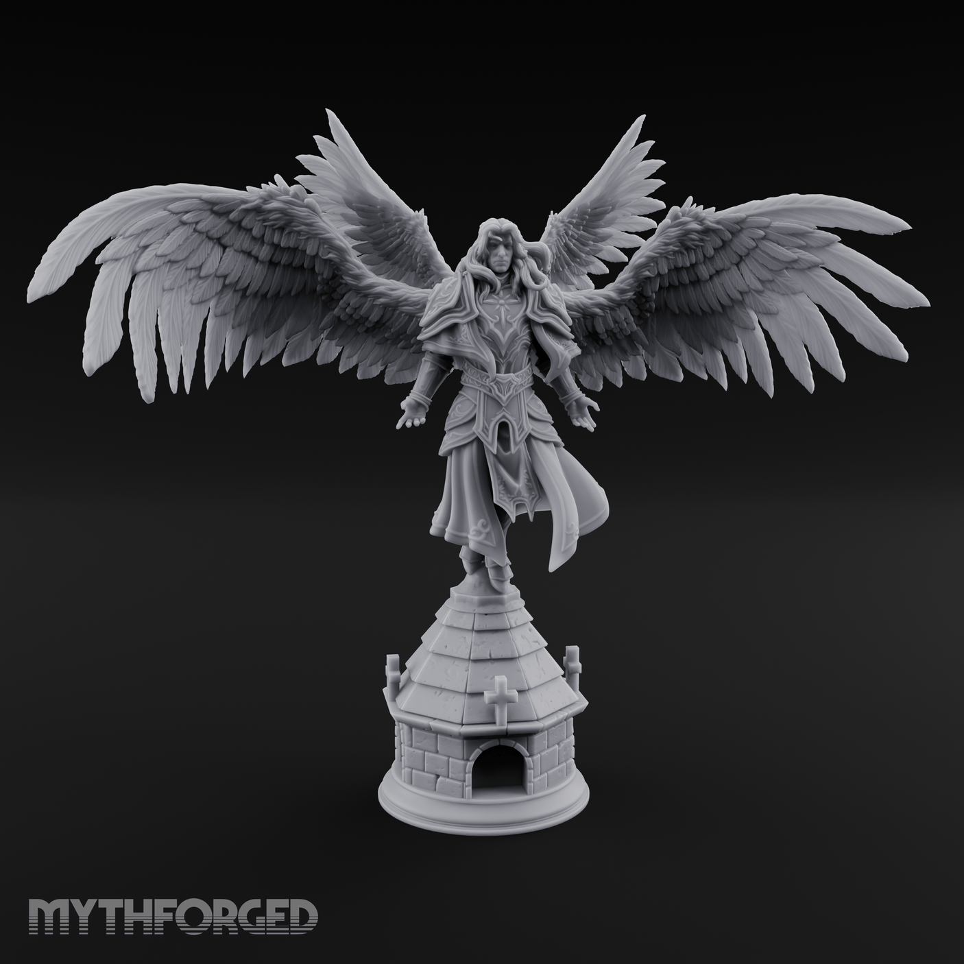 Surveying Angel Sentinel Miniature for Dungeons and Dragons, Pathfinder or other TTRPGs