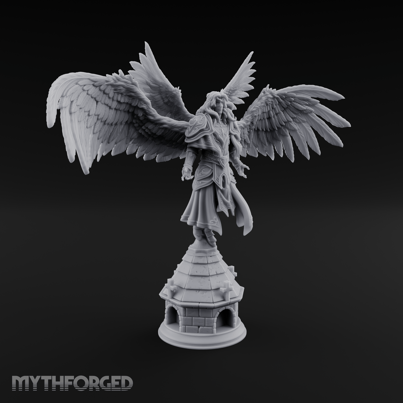 Surveying Angel Sentinel Miniature for Dungeons and Dragons, Pathfinder or other TTRPGs