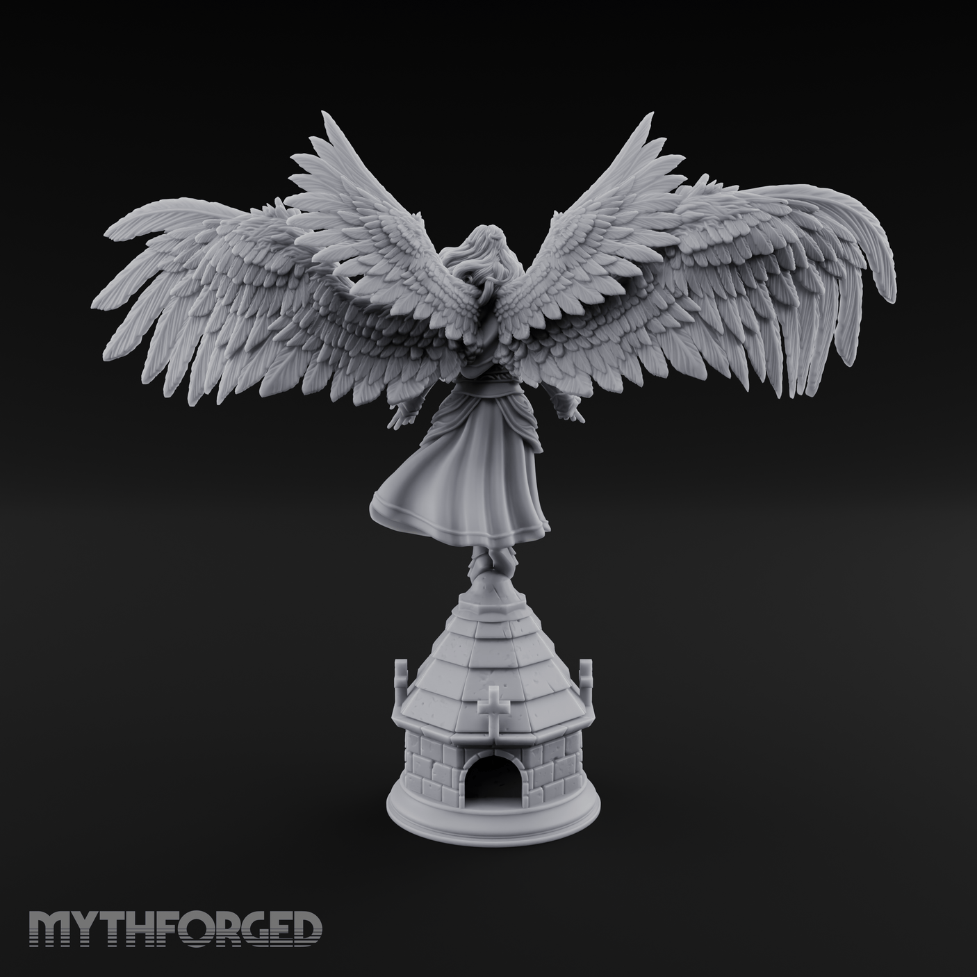 Surveying Angel Sentinel Miniature for Dungeons and Dragons, Pathfinder or other TTRPGs