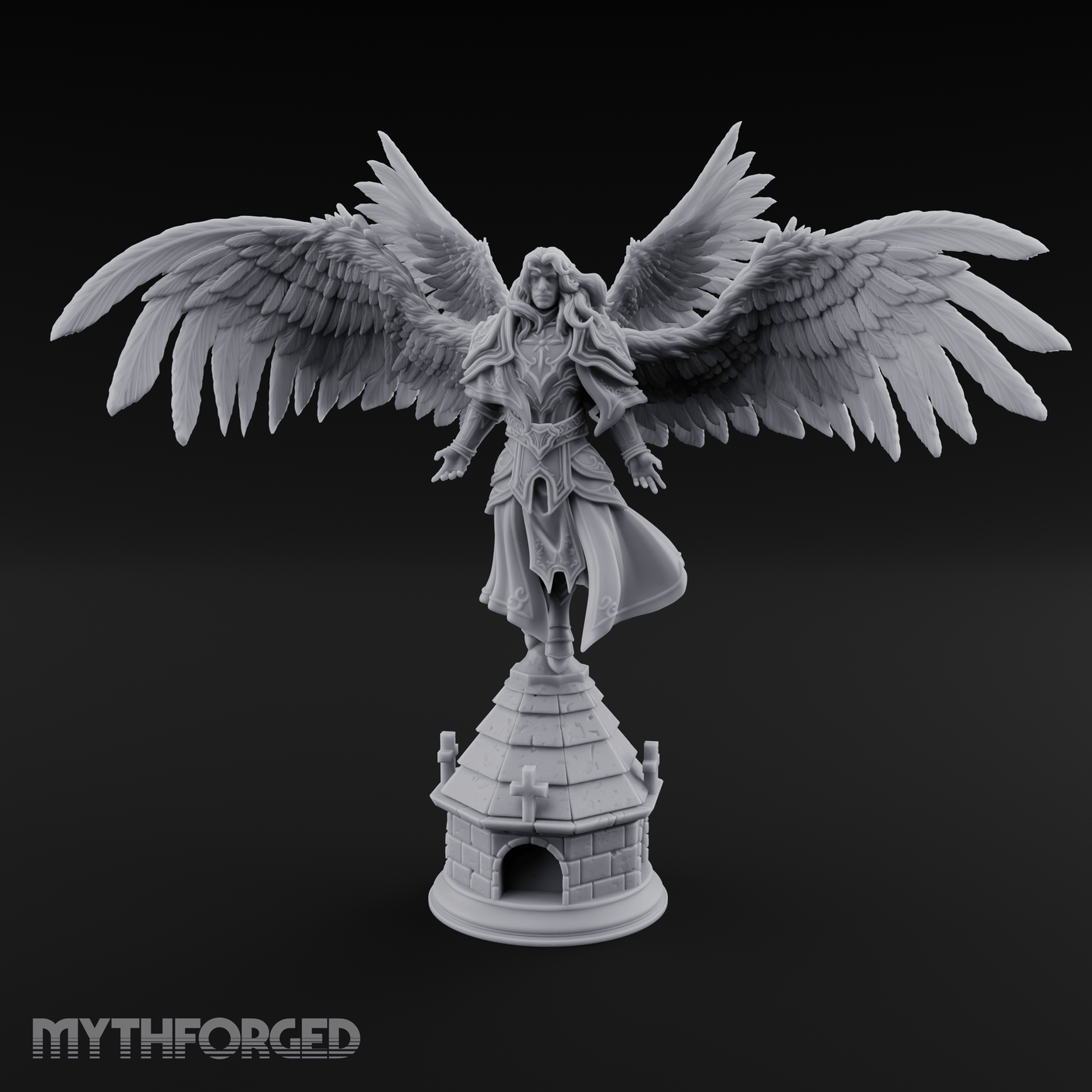 Surveying Angel Sentinel Miniature for Dungeons and Dragons, Pathfinder or other TTRPGs