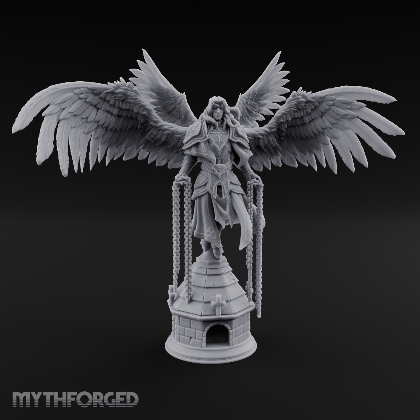 Surveying Angel Sentinel Miniature for Dungeons and Dragons, Pathfinder or other TTRPGs