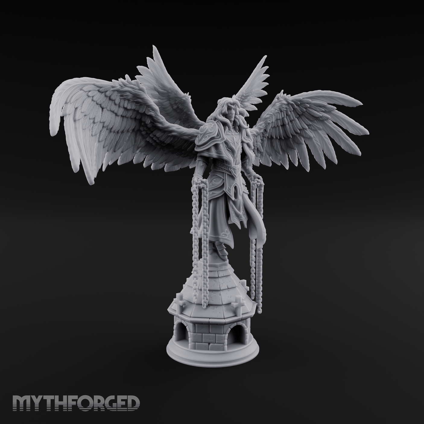 Surveying Angel Sentinel Miniature for Dungeons and Dragons, Pathfinder or other TTRPGs