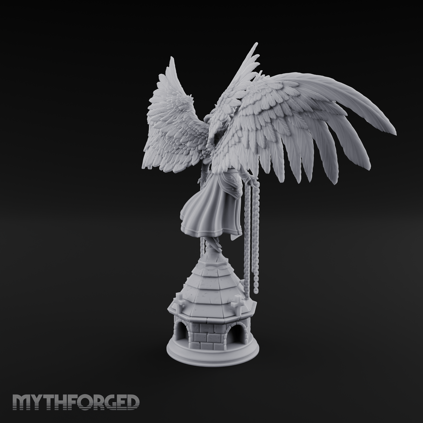 Surveying Angel Sentinel Miniature for Dungeons and Dragons, Pathfinder or other TTRPGs