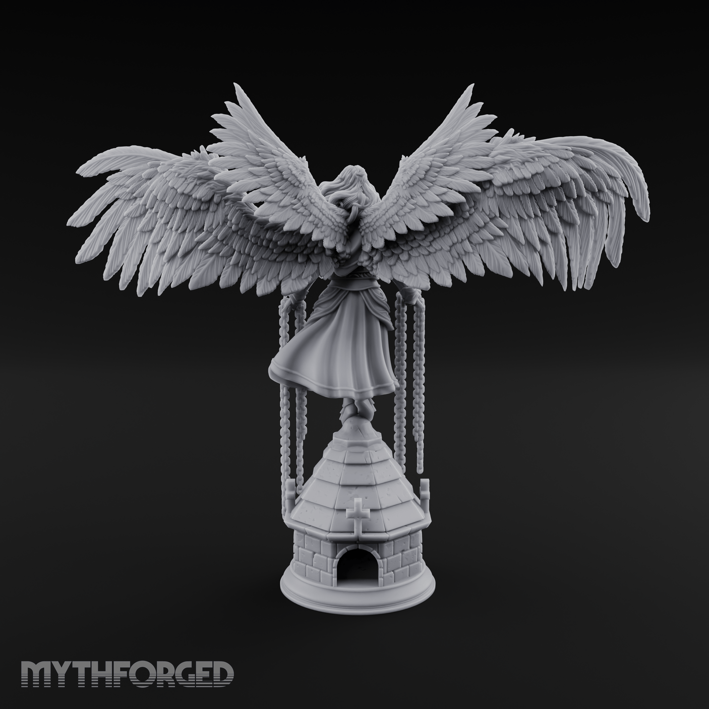 Surveying Angel Sentinel Miniature for Dungeons and Dragons, Pathfinder or other TTRPGs