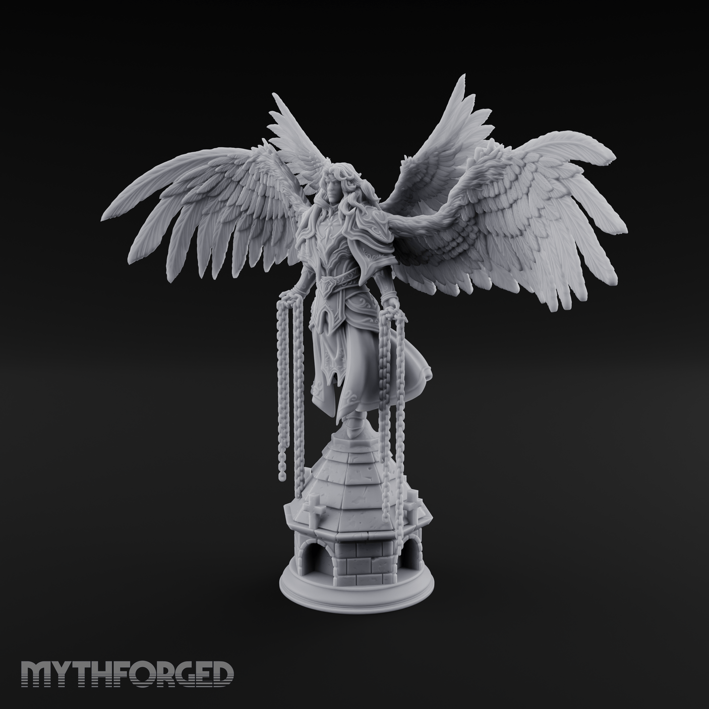 Surveying Angel Sentinel Miniature for Dungeons and Dragons, Pathfinder or other TTRPGs