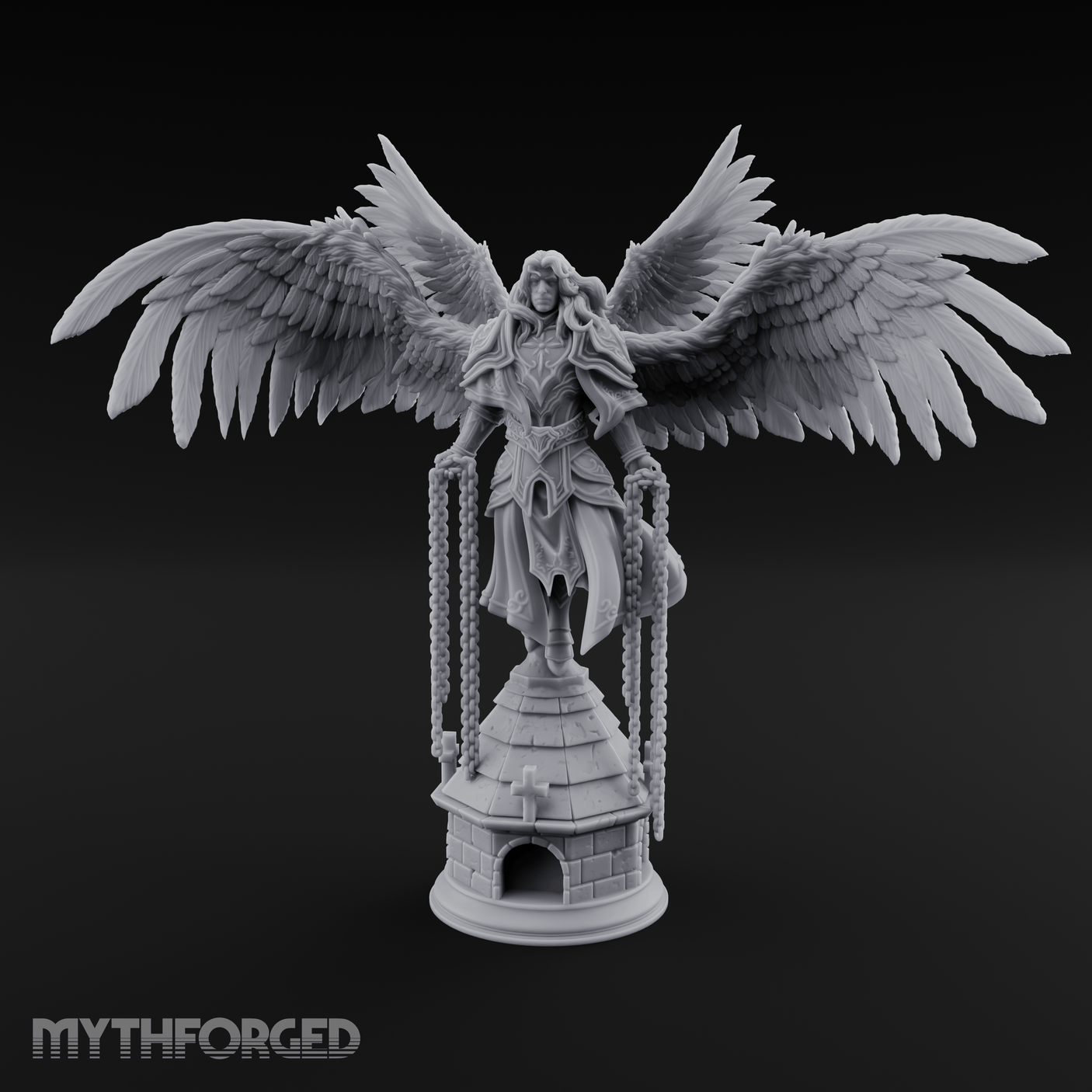 Surveying Angel Sentinel Miniature for Dungeons and Dragons, Pathfinder or other TTRPGs