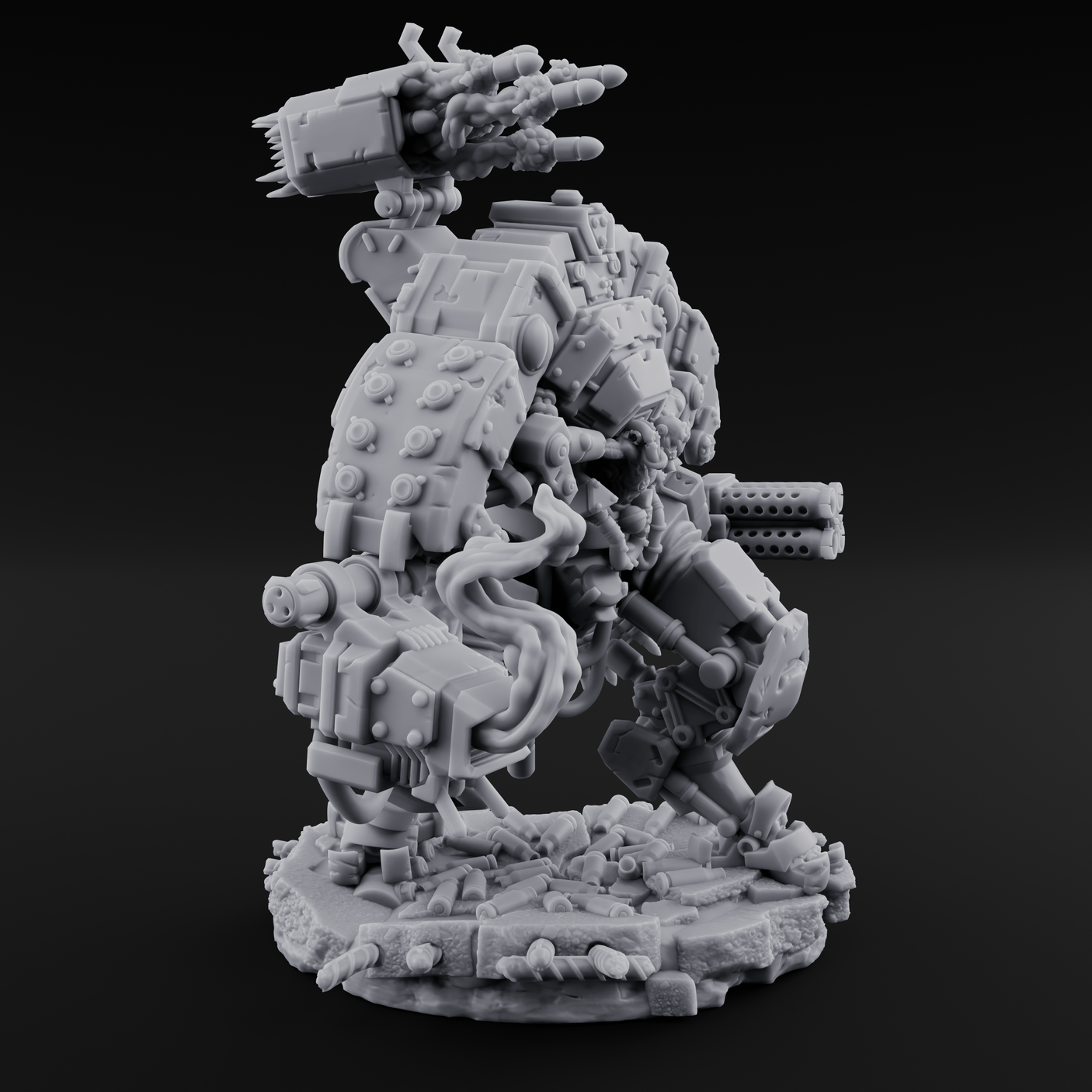 Junkyard Stomping Necrolinked Mech A Miniature for Dungeons and Dragons, Pathfinder or other TTRPGs