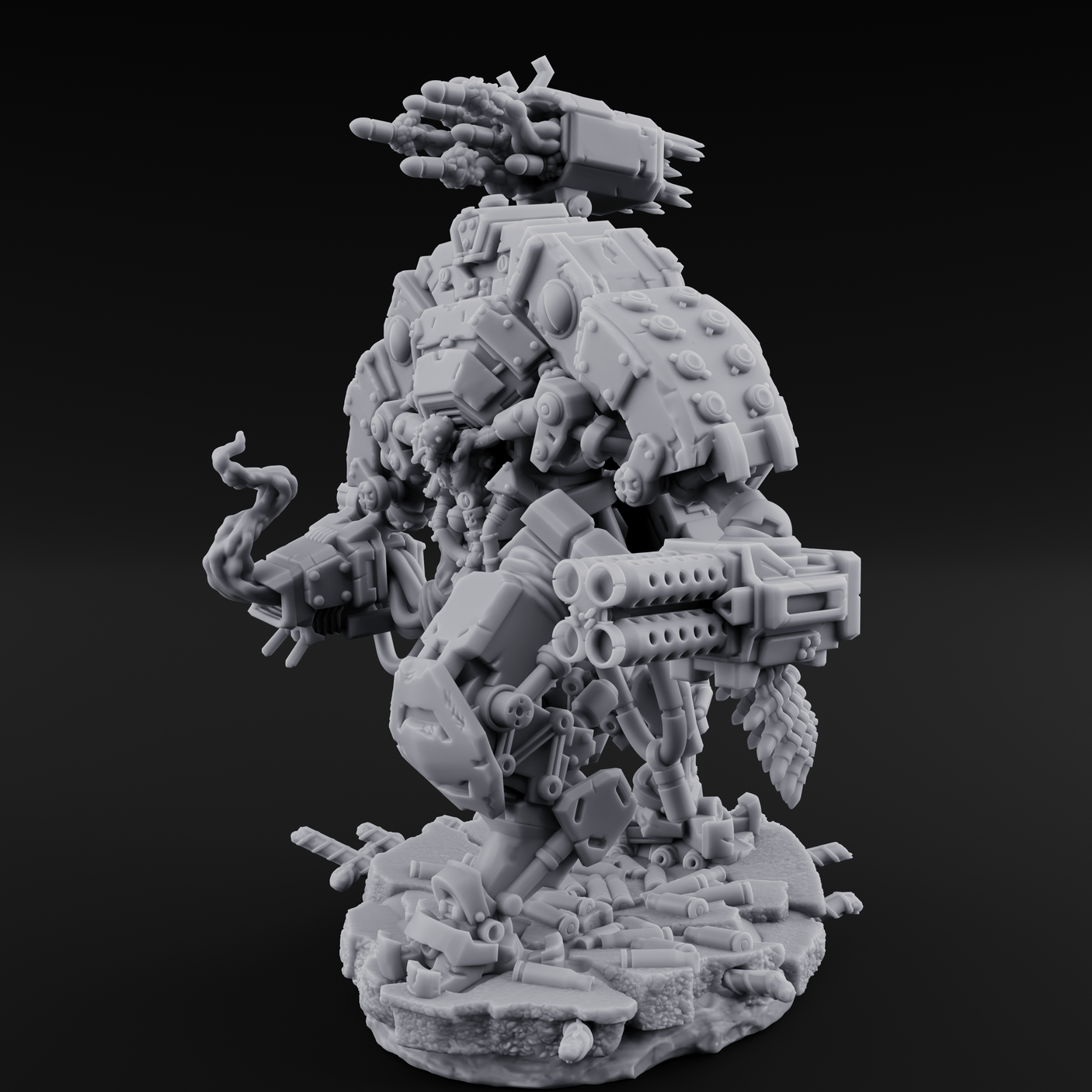 Junkyard Stomping Necrolinked Mech A Miniature for Dungeons and Dragons, Pathfinder or other TTRPGs
