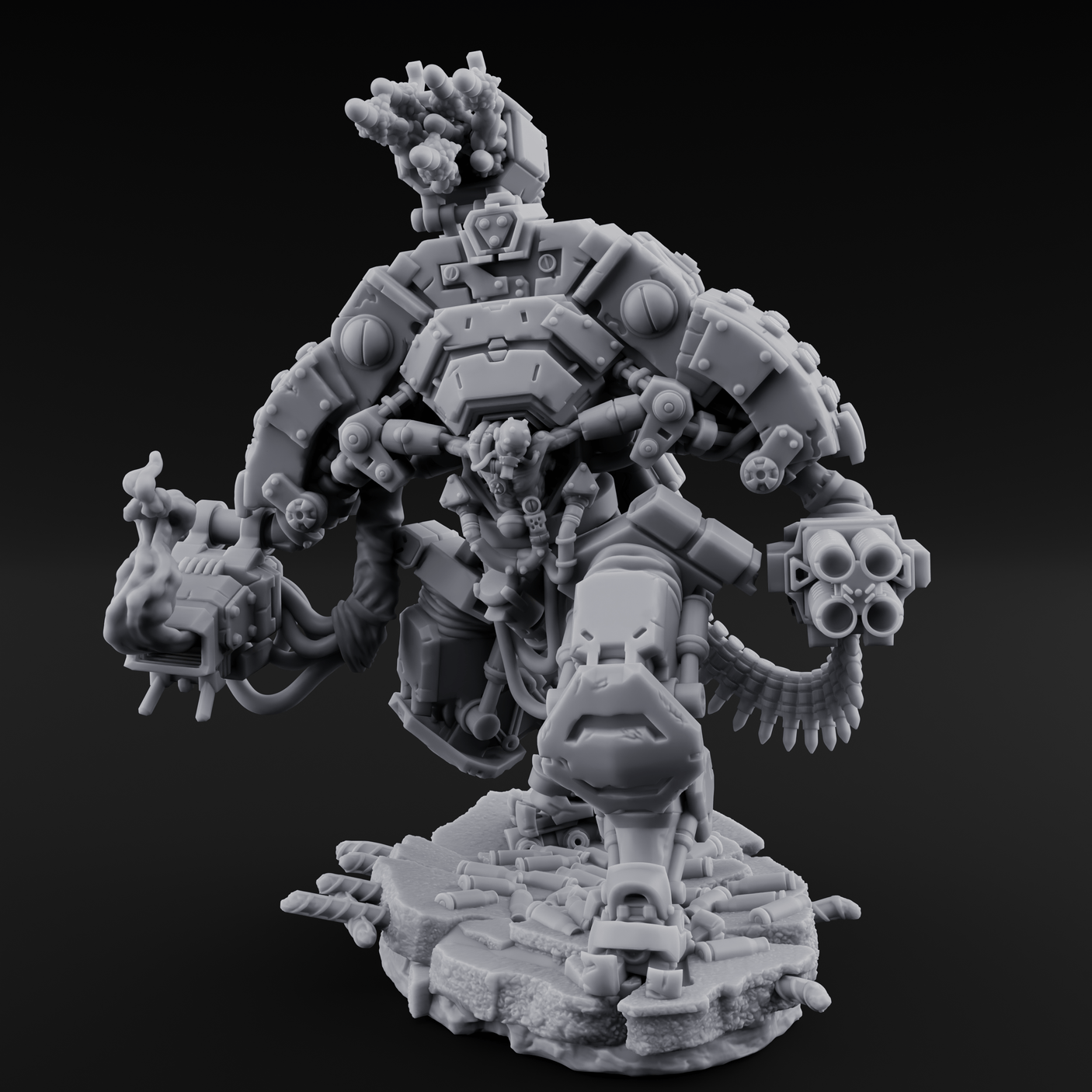 Junkyard Stomping Necrolinked Mech A Miniature for Dungeons and Dragons, Pathfinder or other TTRPGs