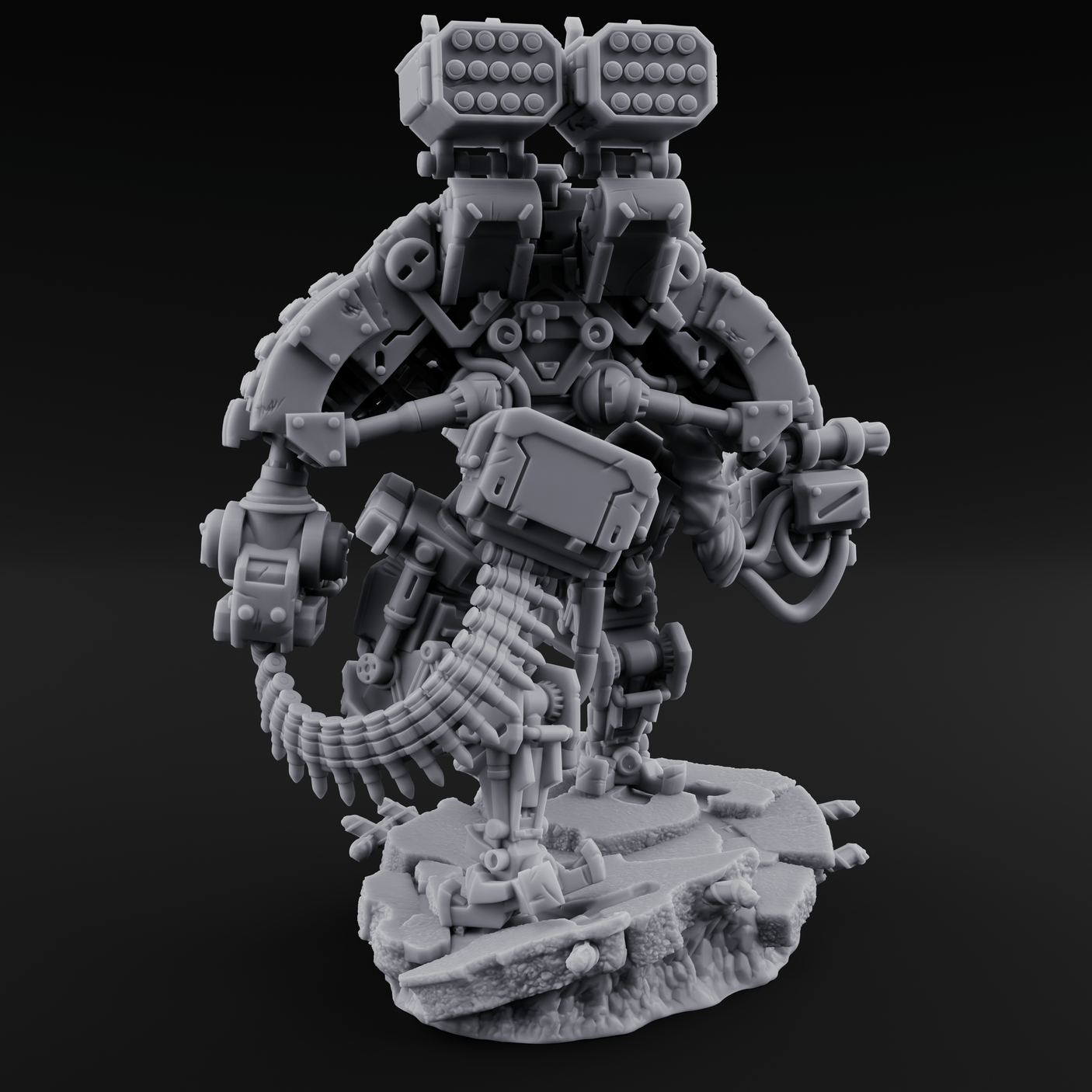 Junkyard Stomping Necrolinked Mech D Miniature for Dungeons and Dragons, Pathfinder or other TTRPGs