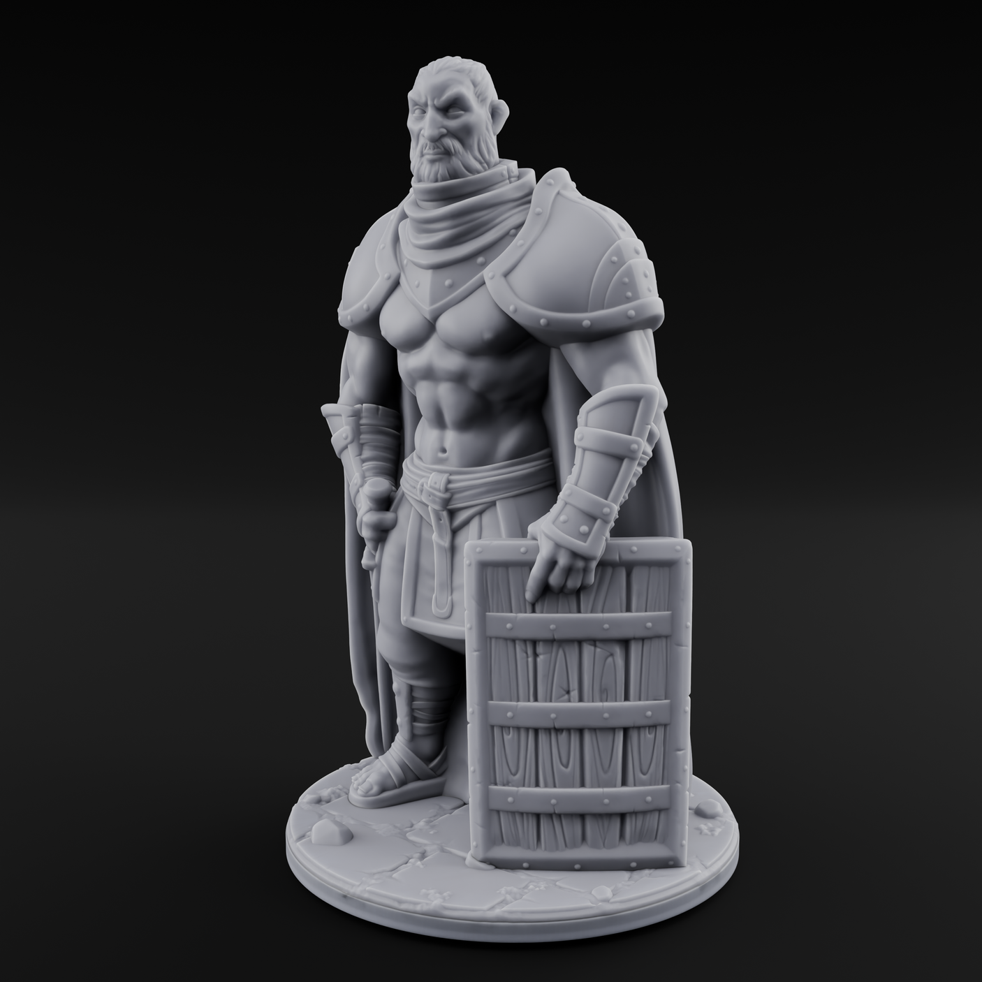 Standing His Ground Human Bodyguard Miniature for Dungeons and Dragons, Pathfinder or other TTRPGs