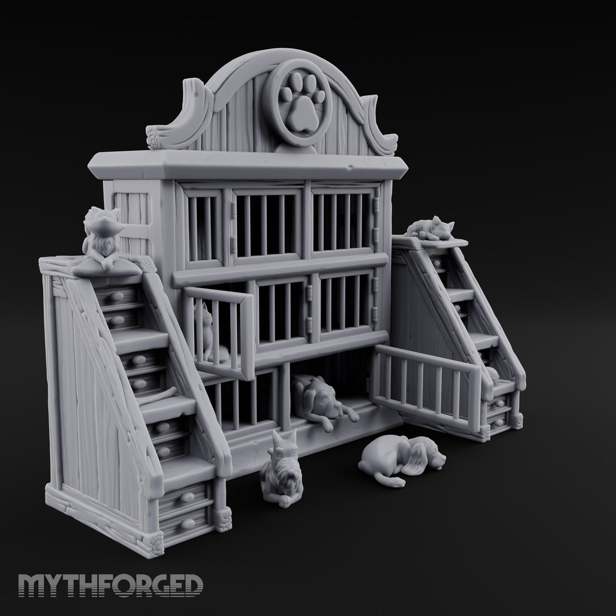 Strays Waiting Wooden Veterinarian Furniture A