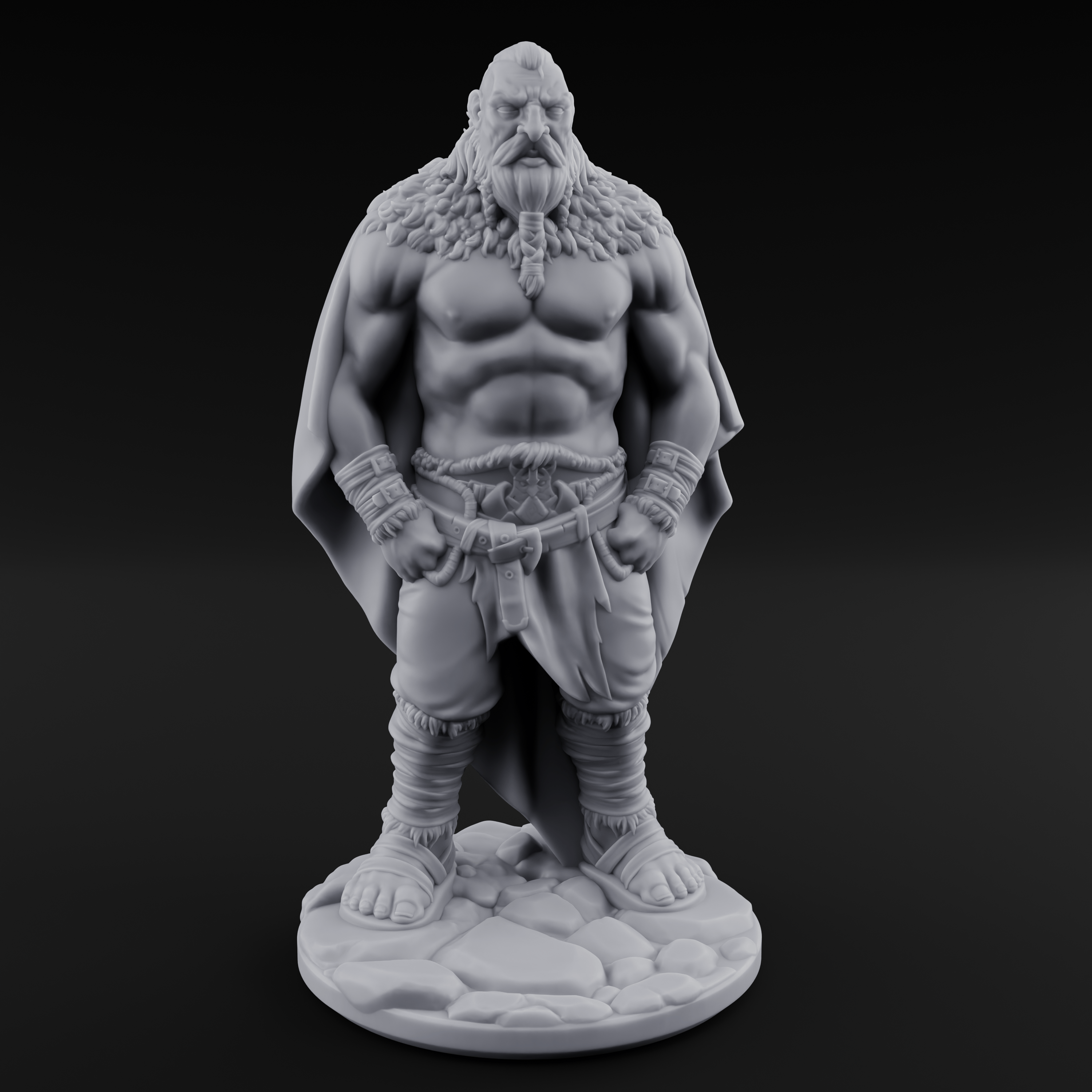 Belt Gripping Human Barbarian A