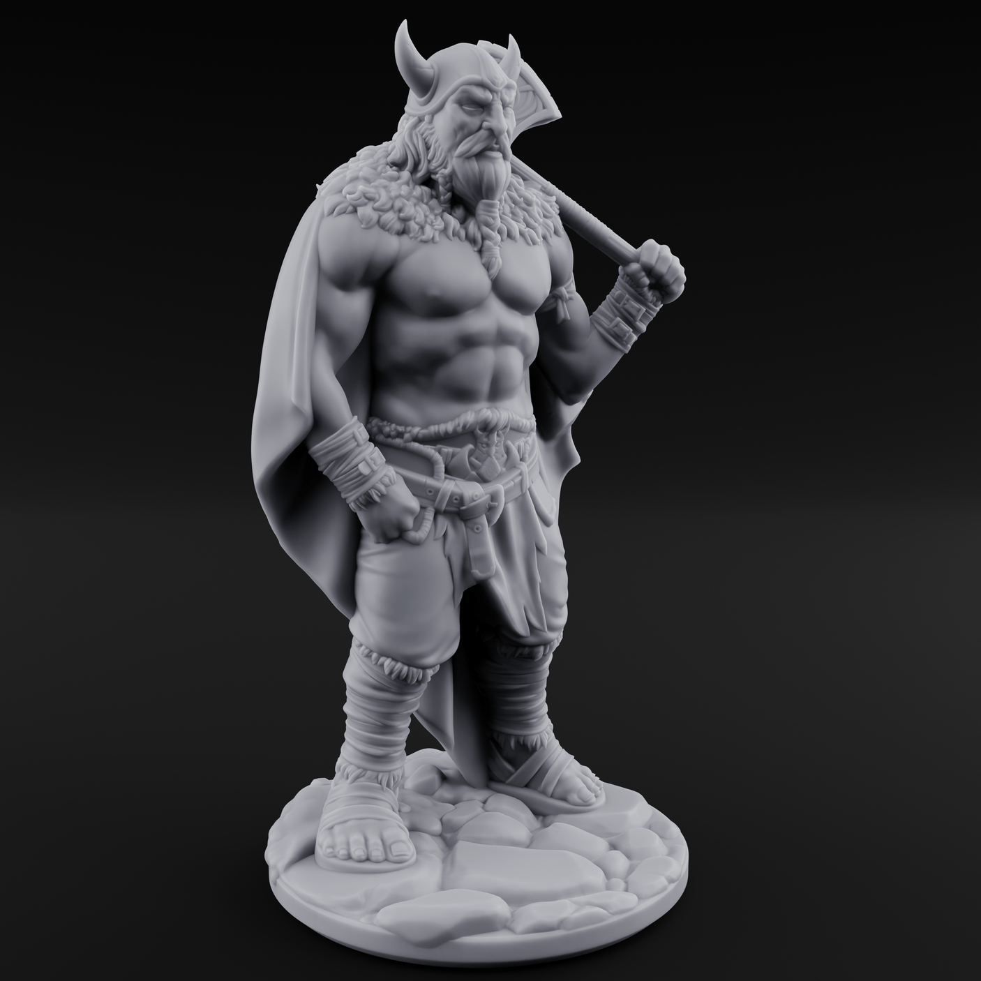 Belt Gripping Human Barbarians Miniature for Dungeons and Dragons, Pathfinder or other TTRPGs
