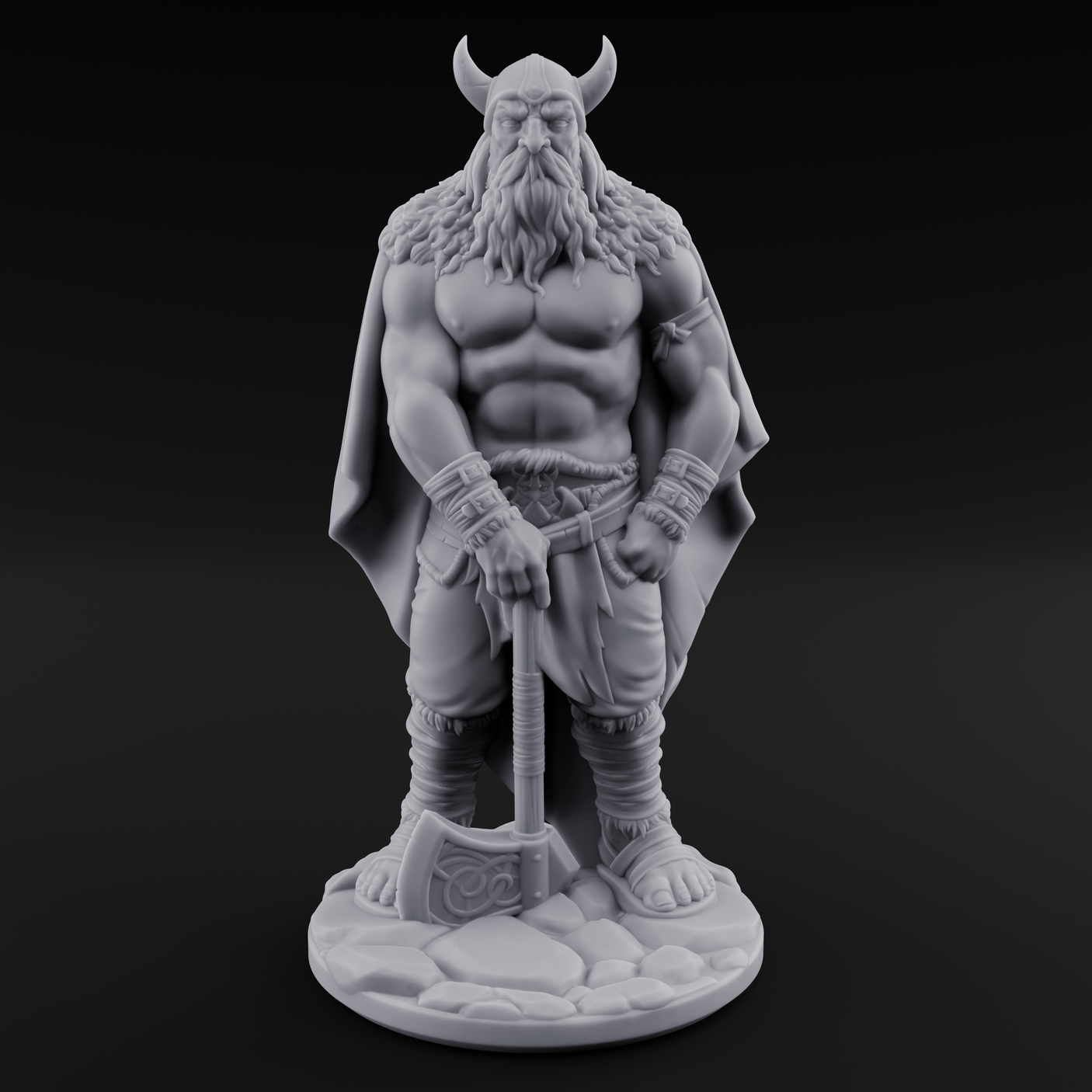 Belt Gripping Human Barbarian C Miniature for Dungeons and Dragons, Pathfinder or other TTRPGs