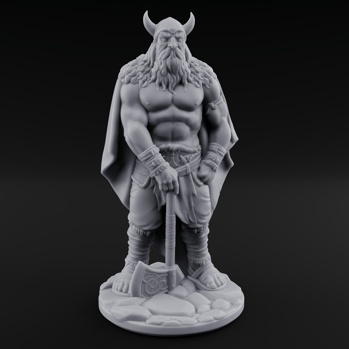 Belt Gripping Human Barbarian C Miniature for Dungeons and Dragons, Pathfinder or other TTRPGs