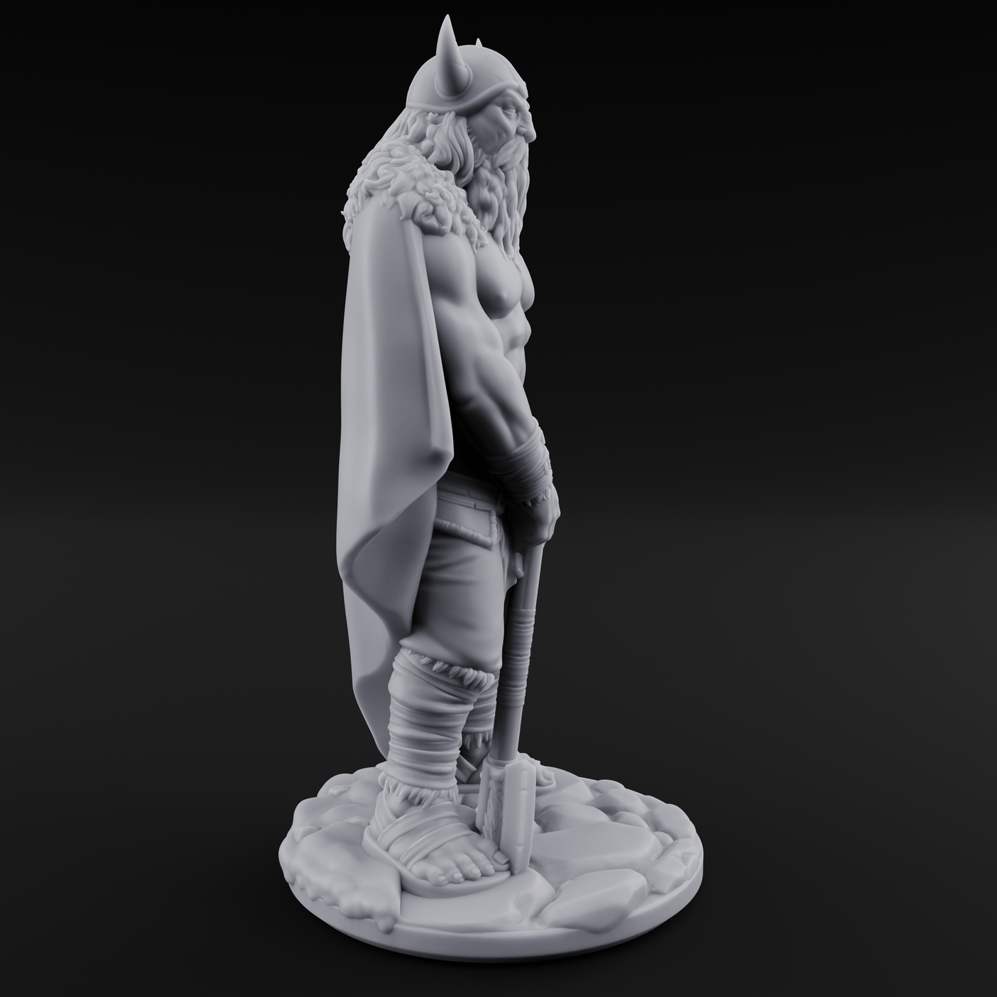Belt Gripping Human Barbarian C Miniature for Dungeons and Dragons, Pathfinder or other TTRPGs