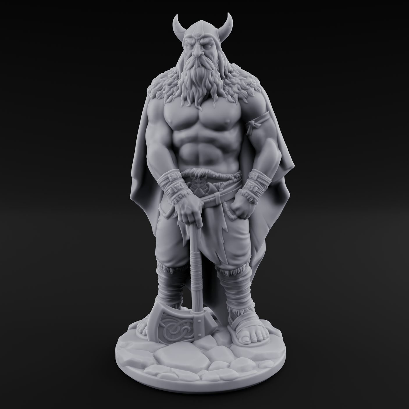 Belt Gripping Human Barbarian C Miniature for Dungeons and Dragons, Pathfinder or other TTRPGs