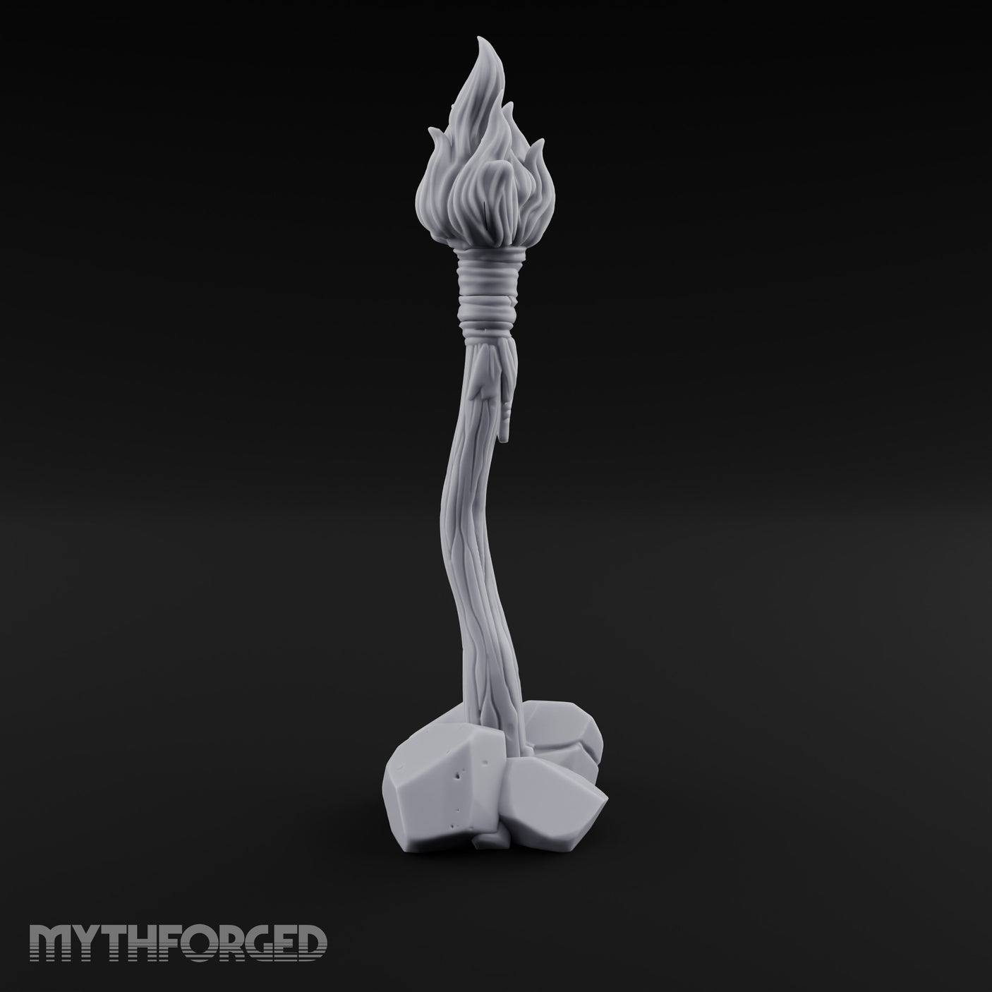 Vine-Twisted Stone-Based Standing Torch Post gallery 3