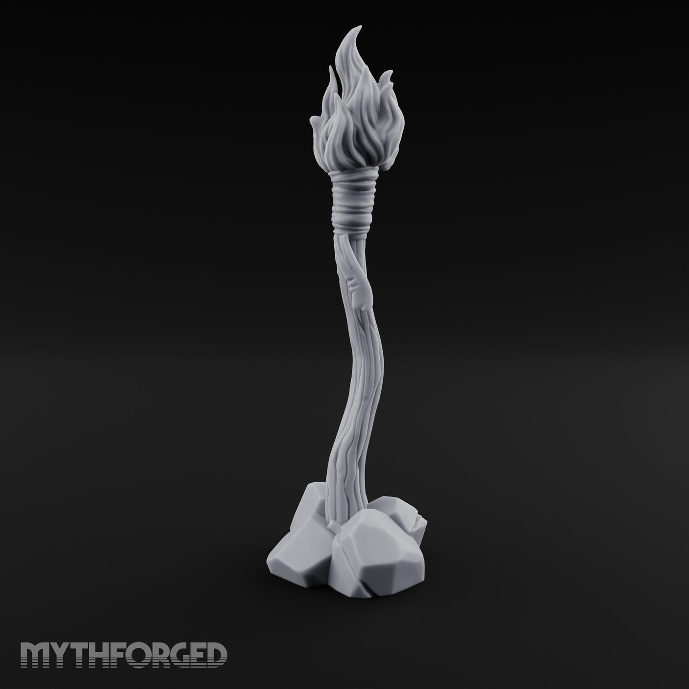 Vine-Twisted Stone-Based Standing Torch Post gallery 8