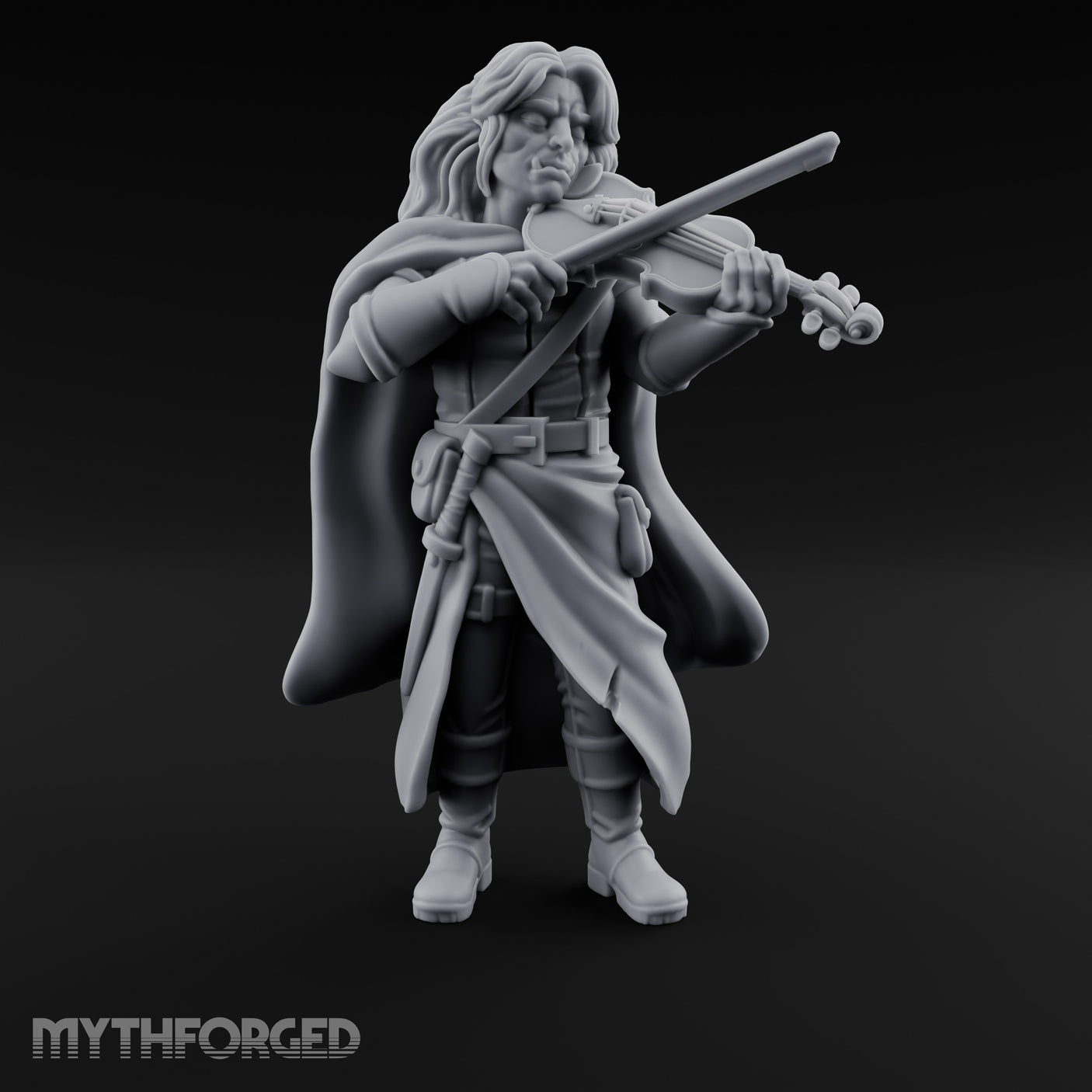 Violin Sawing Human Bard Miniature for Dungeons and Dragons, Pathfinder or other TTRPGs