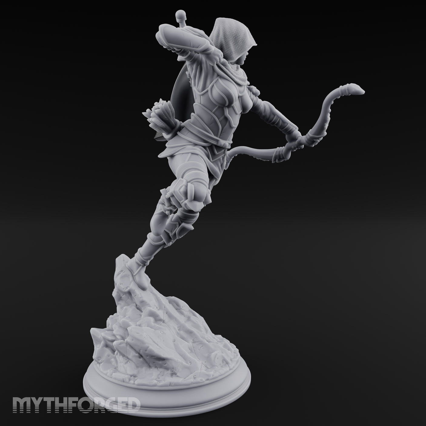 Leaping Into Action Elf Ranger Miniature for Dungeons and Dragons, Pathfinder or other TTRPGs