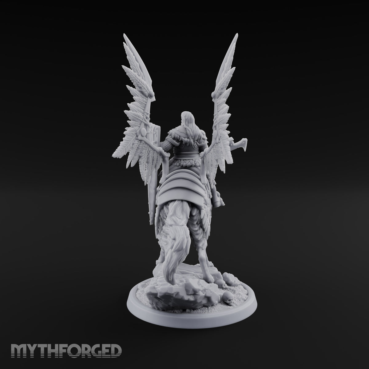Steel, Feather and Fang Human Winged Hussar on Dire Wolf C
