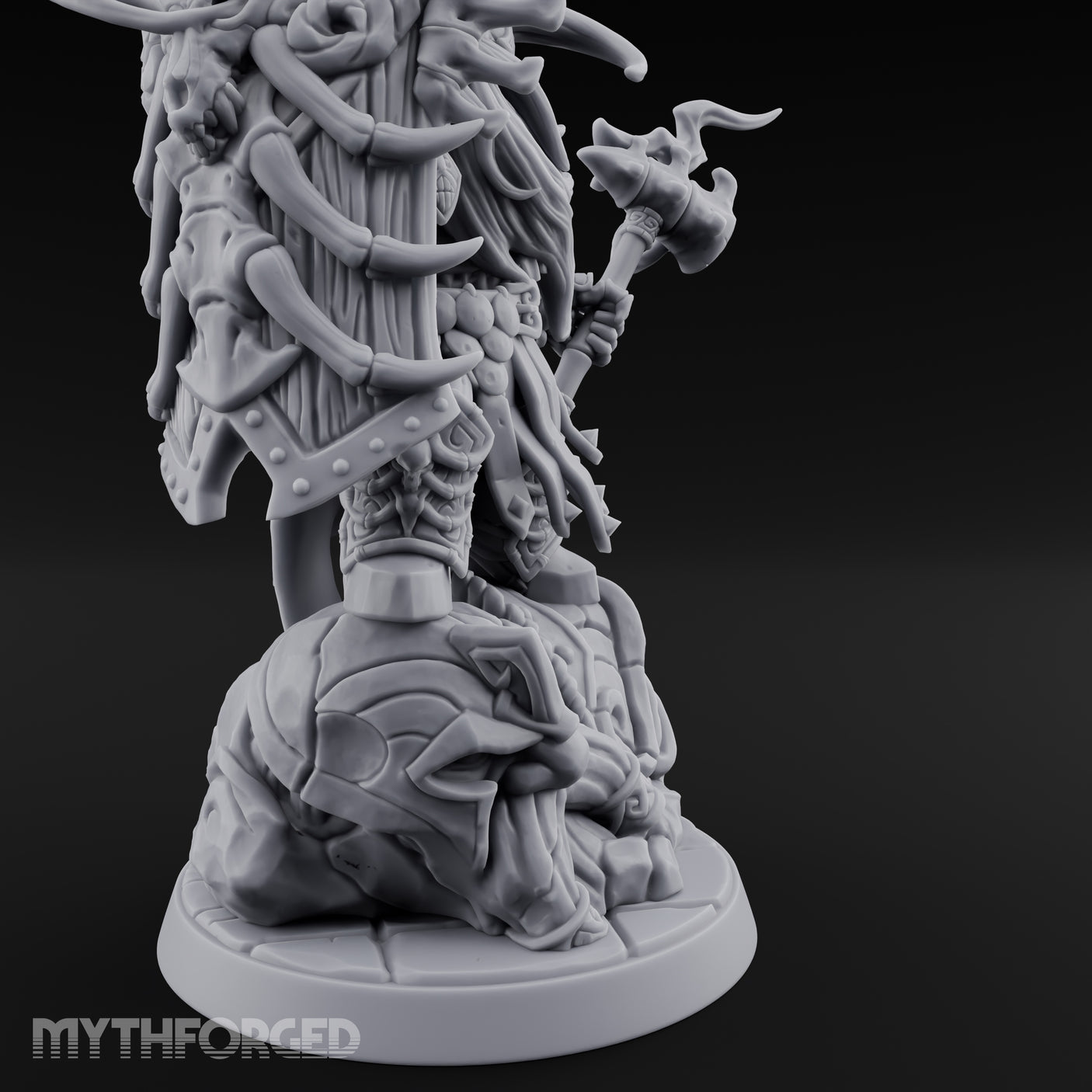 Axe Raising Ancestral Dwarf DraugrWarlord Miniature for Dungeons and Dragons, Pathfinder or other TTRPGs