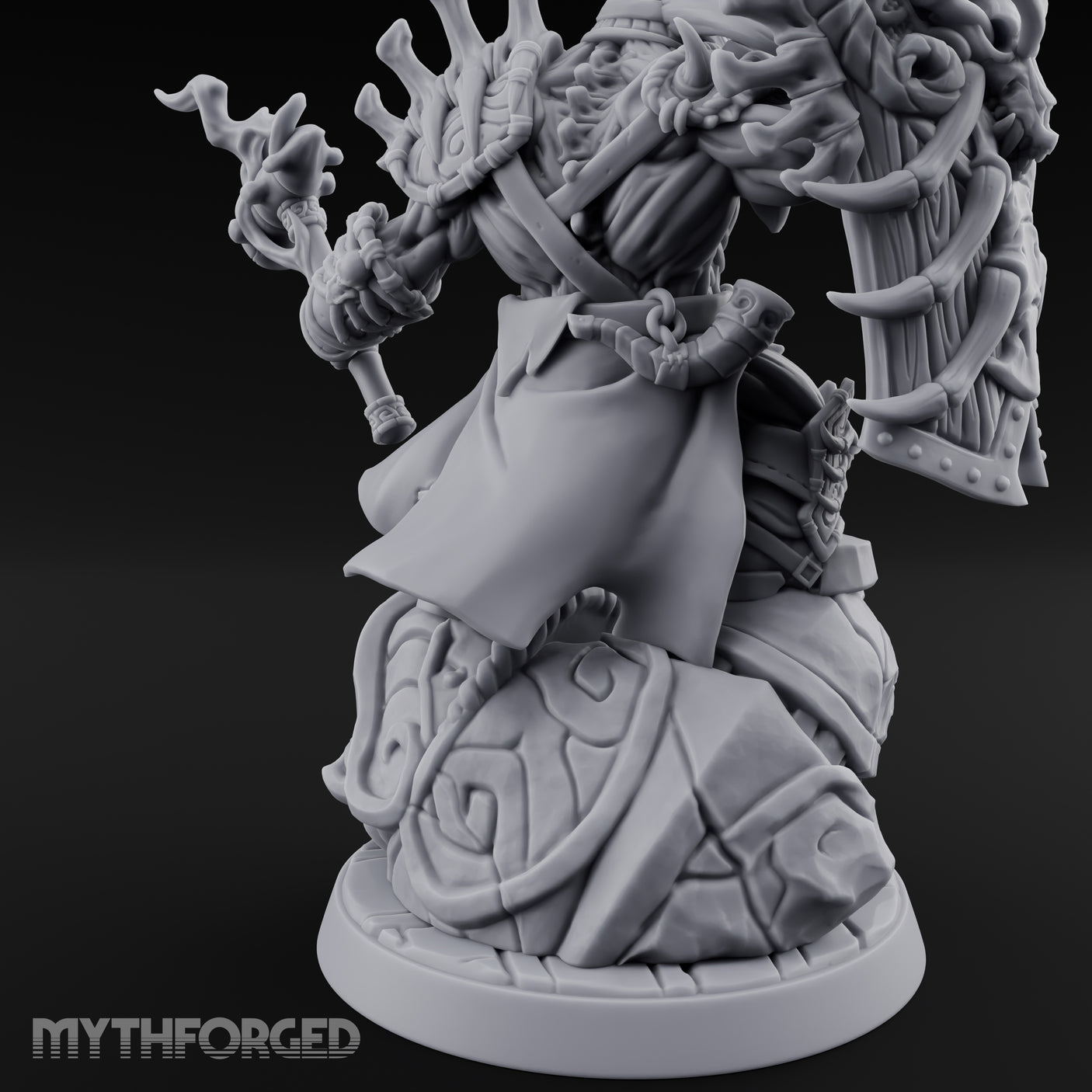 Axe Raising Ancestral Dwarf DraugrWarlord Miniature for Dungeons and Dragons, Pathfinder or other TTRPGs