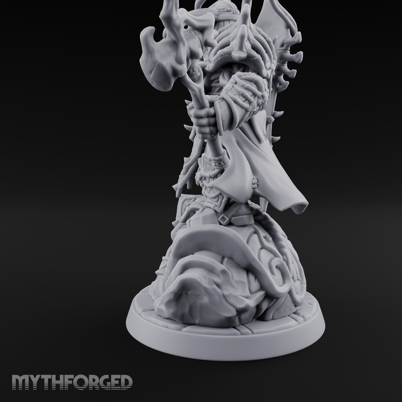 Axe Raising Ancestral Dwarf DraugrWarlord Miniature for Dungeons and Dragons, Pathfinder or other TTRPGs