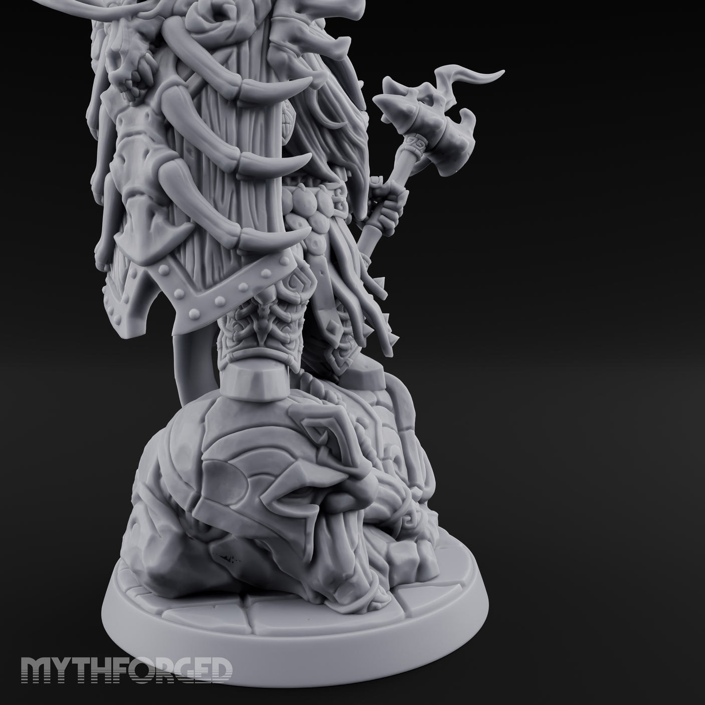 Axe Raising Ancestral Dwarf DraugrWarlord Miniature for Dungeons and Dragons, Pathfinder or other TTRPGs
