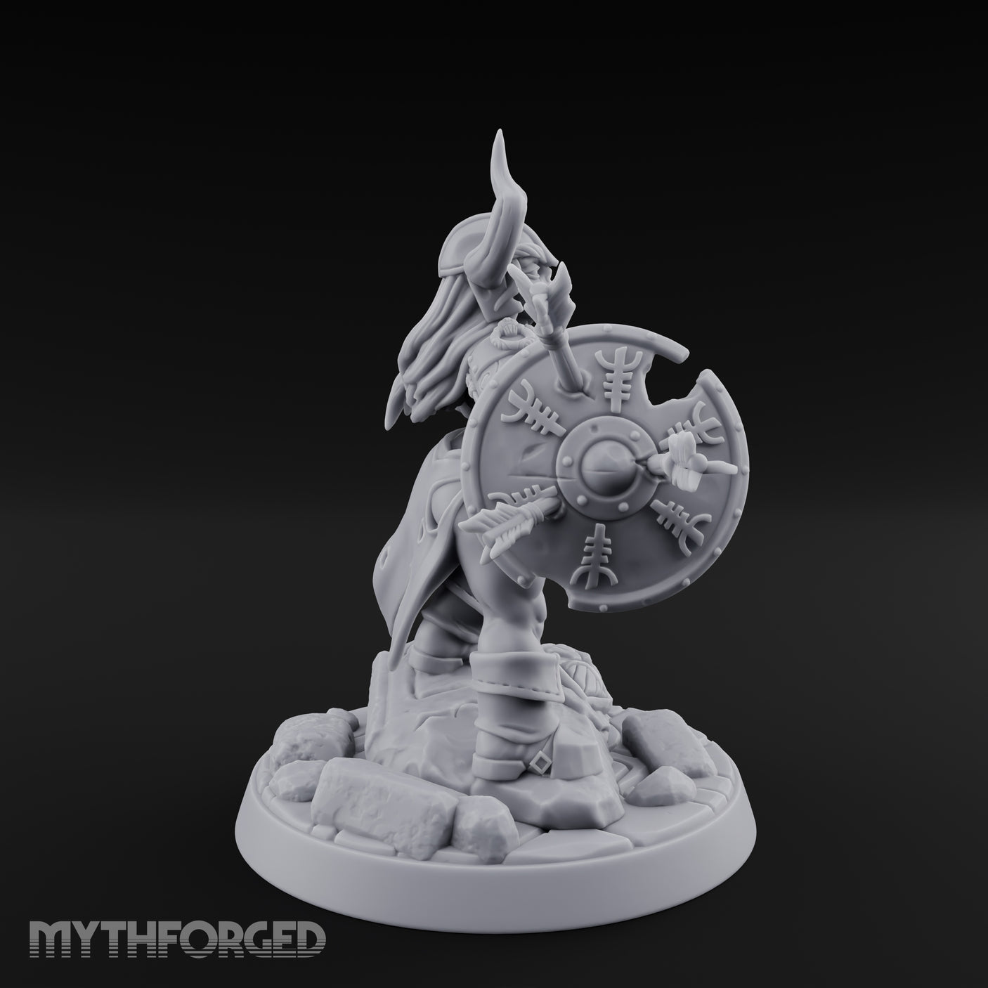 Arrow Peppered Dwarf Draugr Pinup Miniature for Dungeons and Dragons, Pathfinder or other TTRPGs