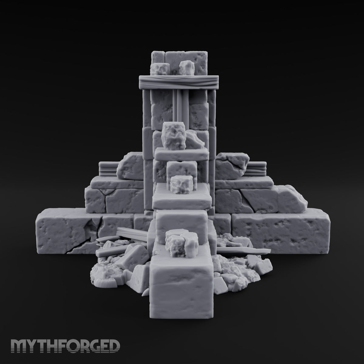 Snow Capped Ruined Stone Wall Set — A · Standard