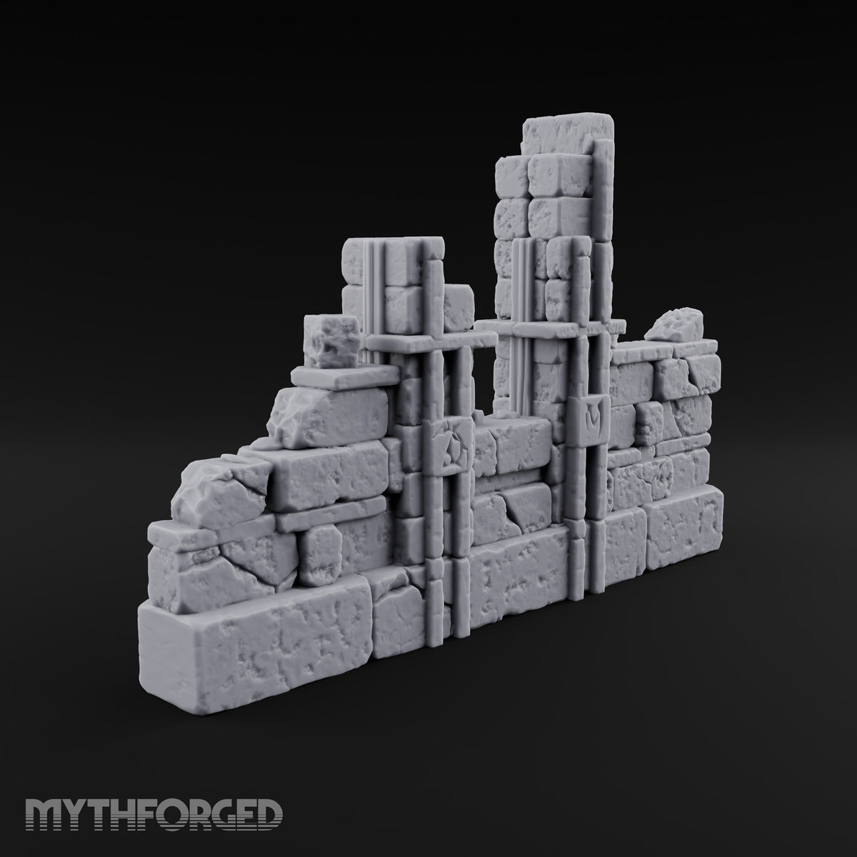 Snow Capped Ruined Stone Wall B — Standard