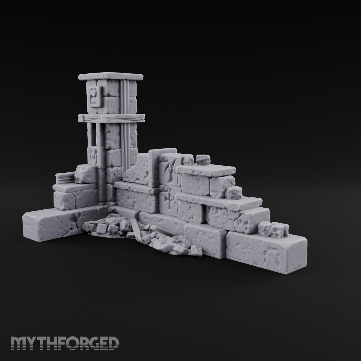 Snow Capped Ruined Stone Wall C — Standard