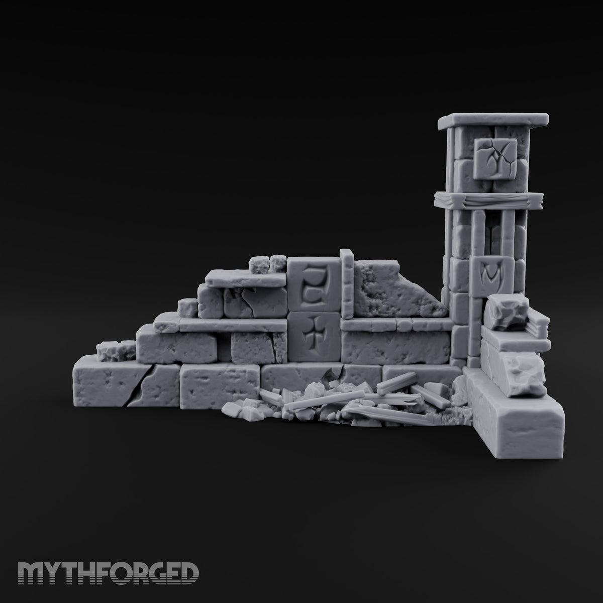 Snow Capped Ruined Stone Wall C — Standard