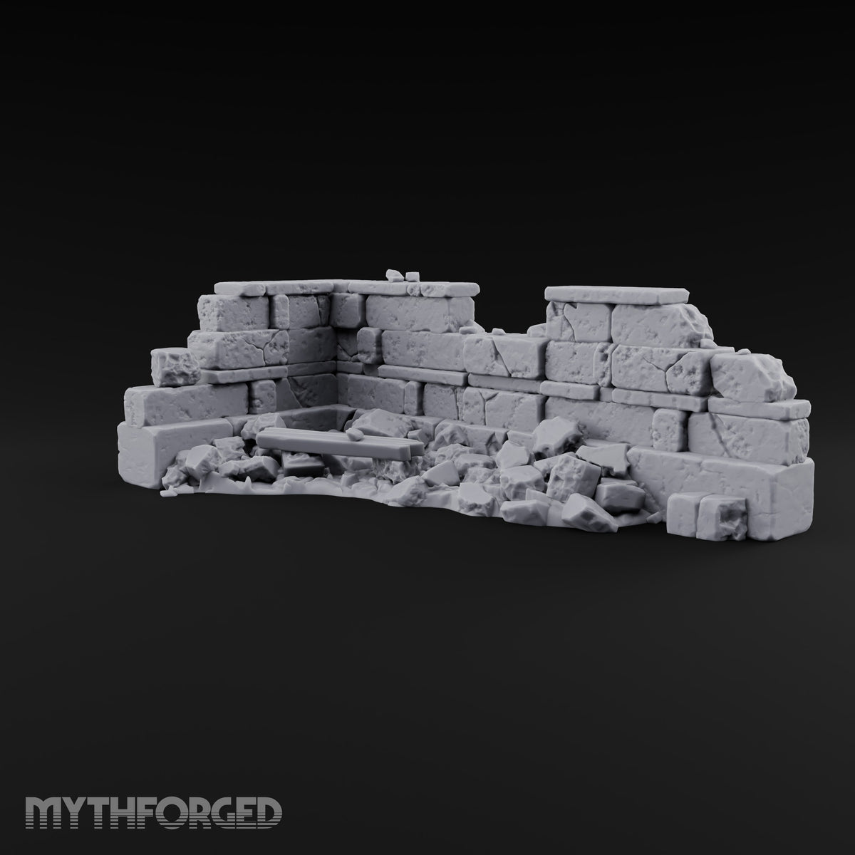 Snow Capped Ruined Stone Wall E — Standard